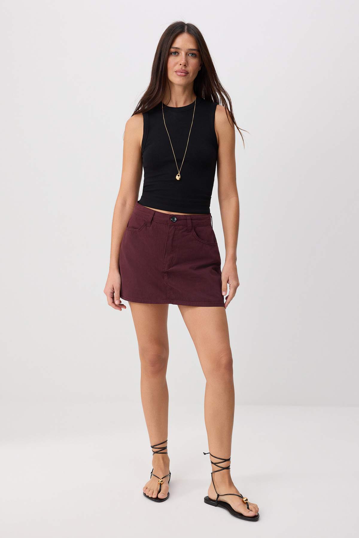 High Waist A-Line Mini Skirt