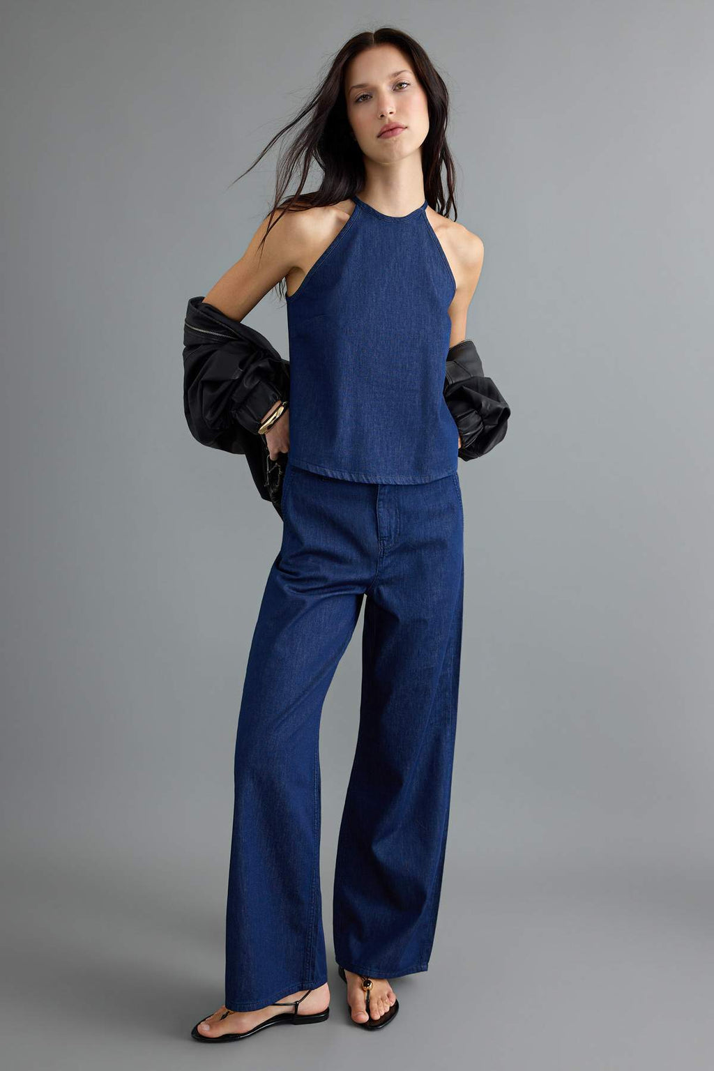 2-Piece Halter Neck Sleeveless Wide Leg Co-ord