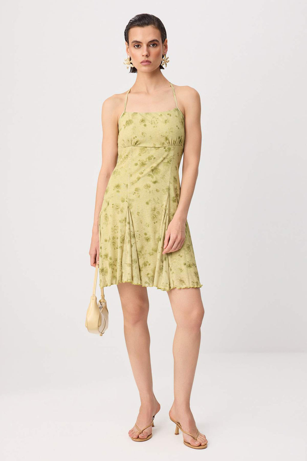 Halter Neck Sleeveless A-Line Mini Dress