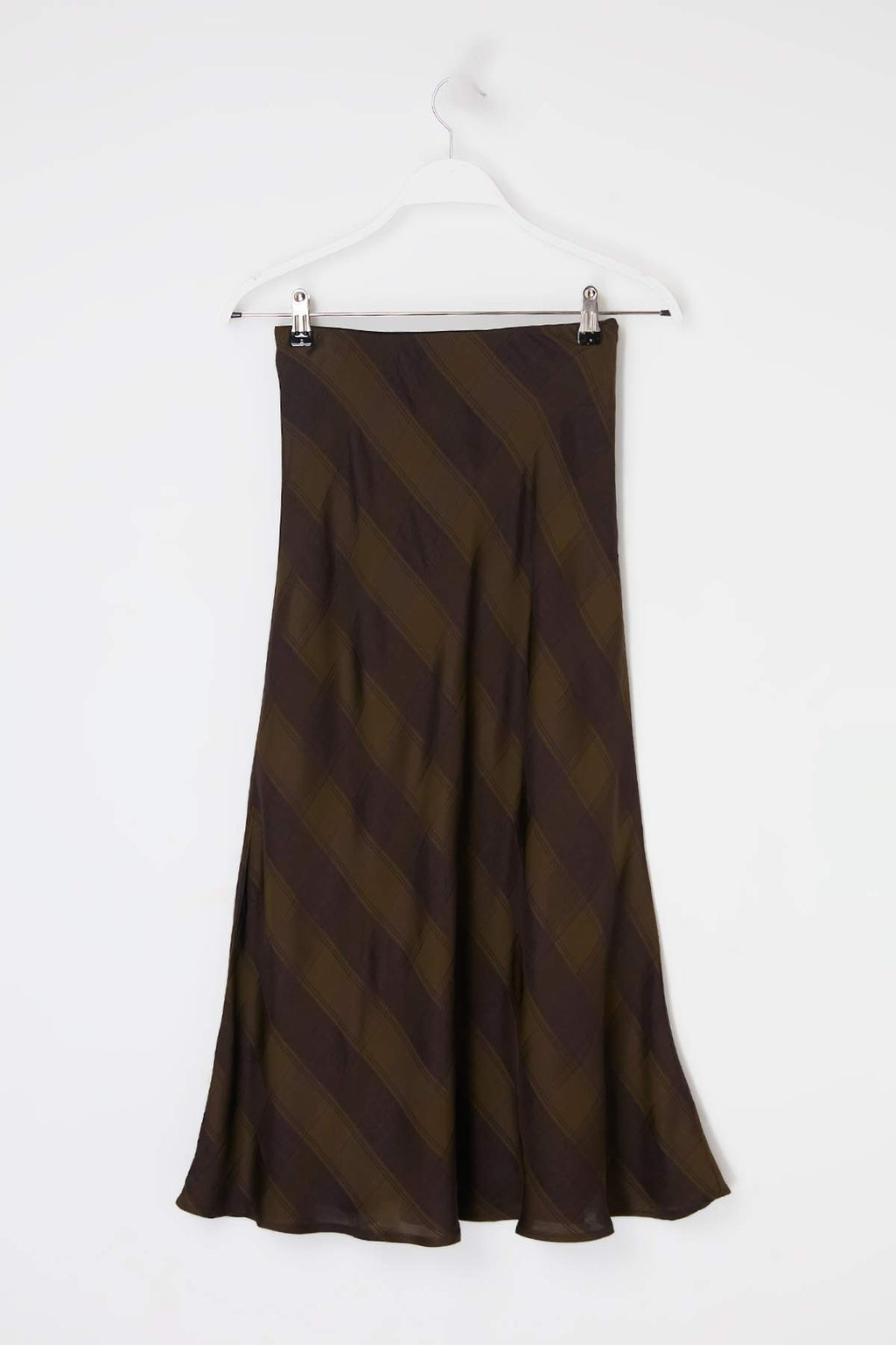 High Waist Checkered Maxi Skirt
