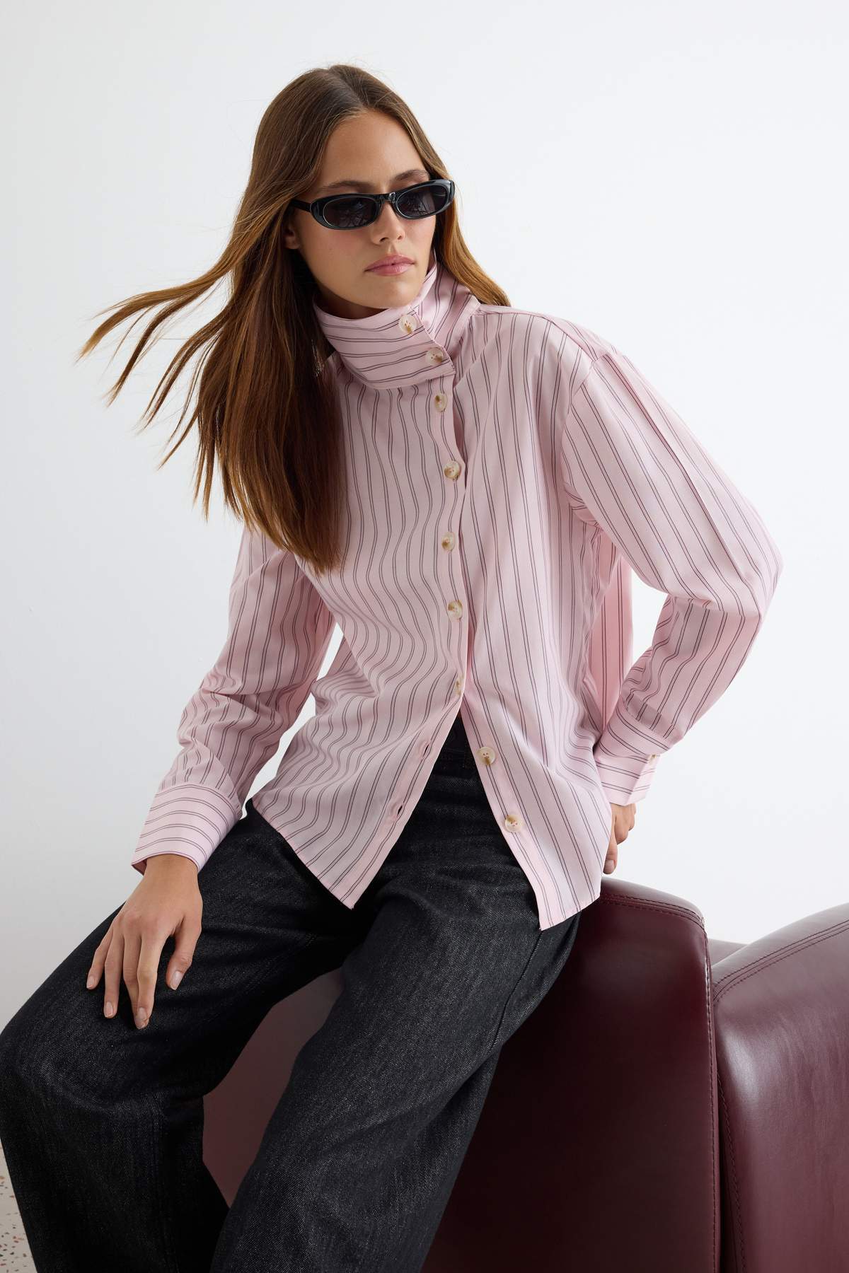 High Neck Long Sleeve Shirt