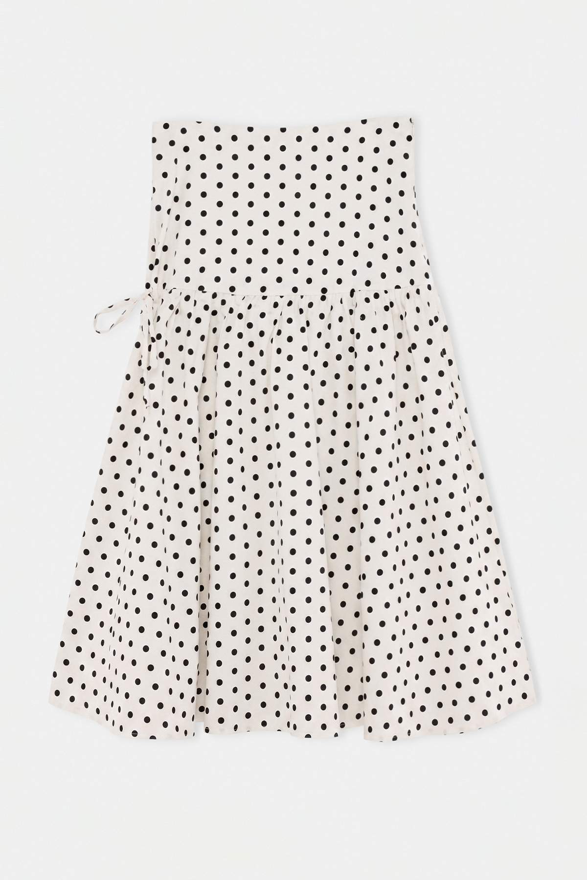 Side Tie Midi A-Line Skirt