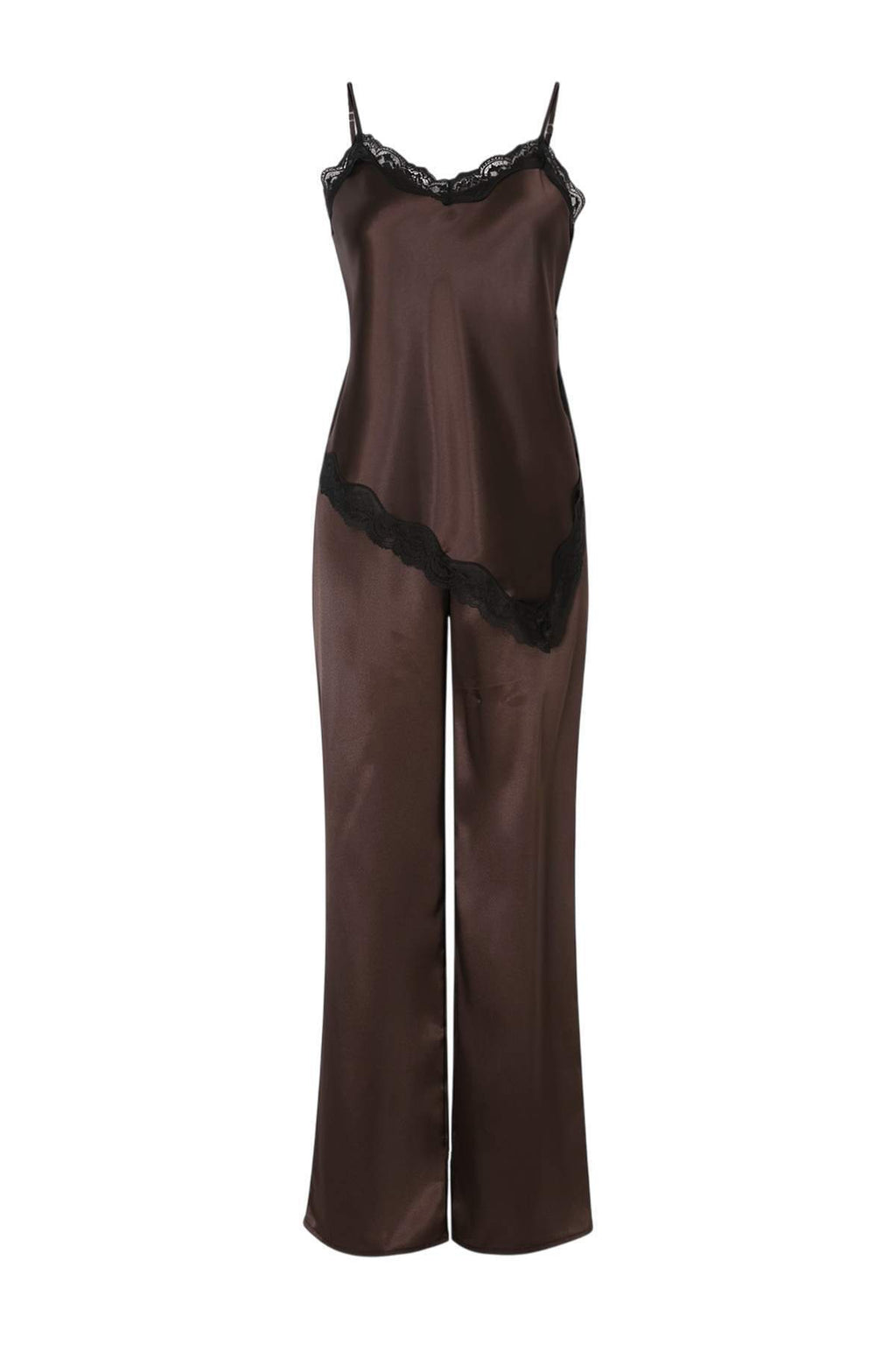 Lace Detail Satin Cami Pyjama Set