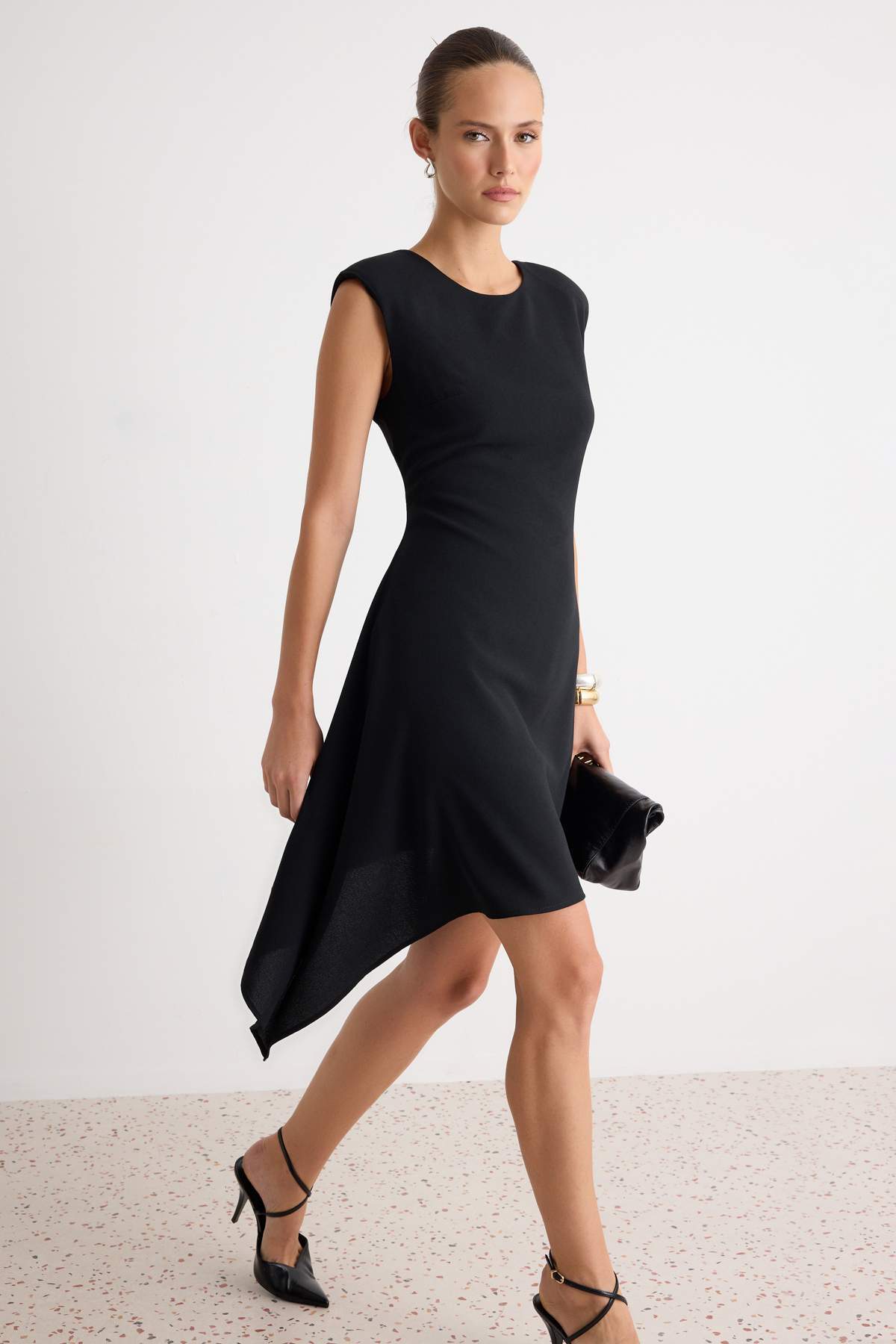 Sleeveless Crew Neck Mini A-Line Dress