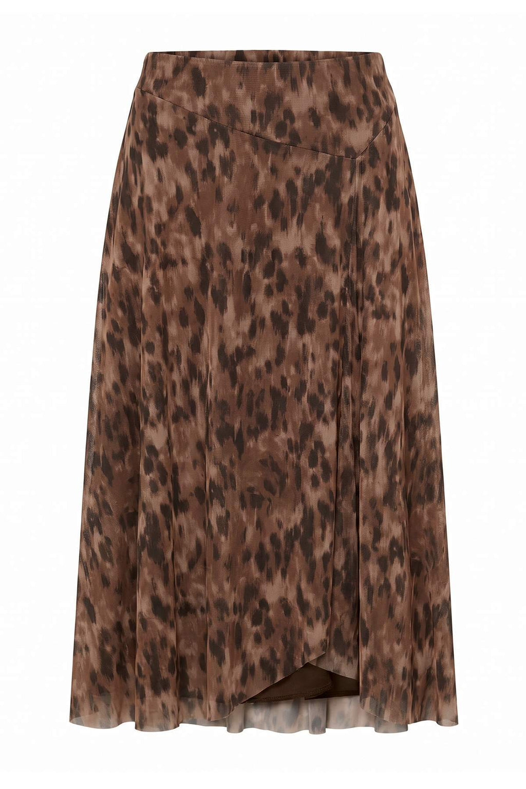 High Waist A-Line Asymmetric Midi Skirt