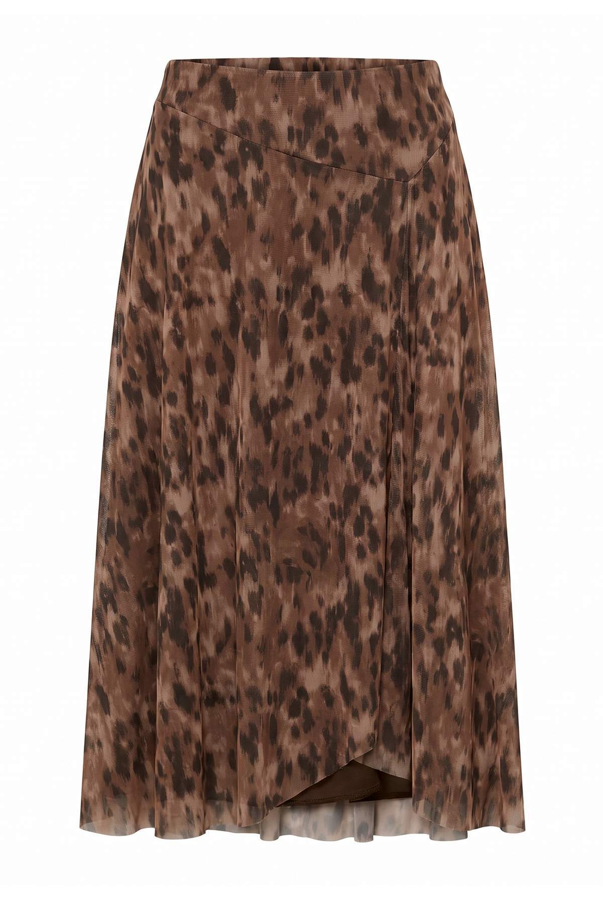 High Waist A-Line Asymmetric Midi Skirt