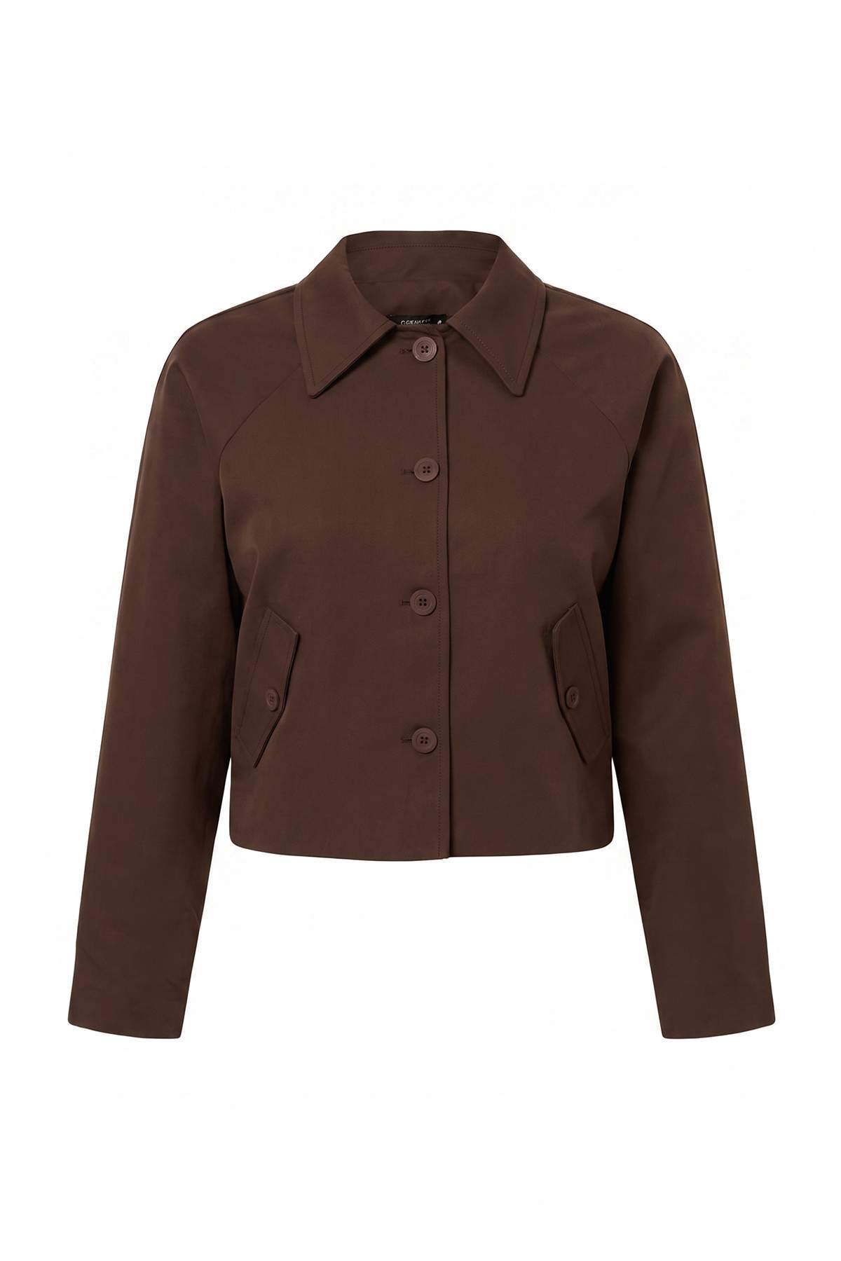 Short Gabardin Relaxed Fit Jacket