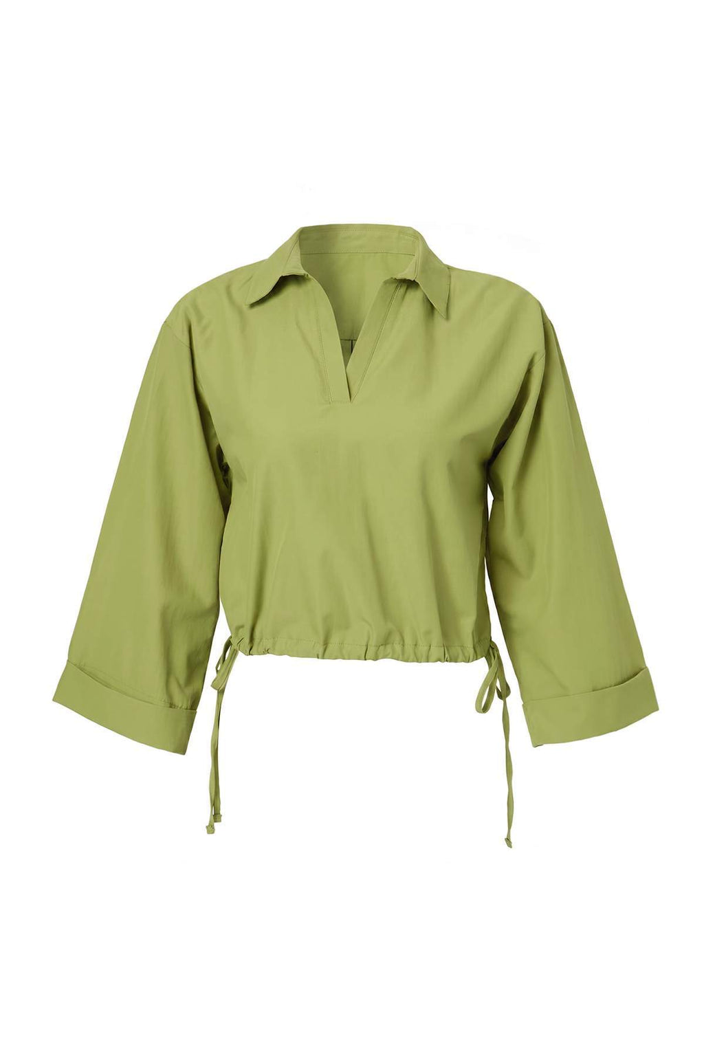 Adjustable Gathered Waist Woven Blouse