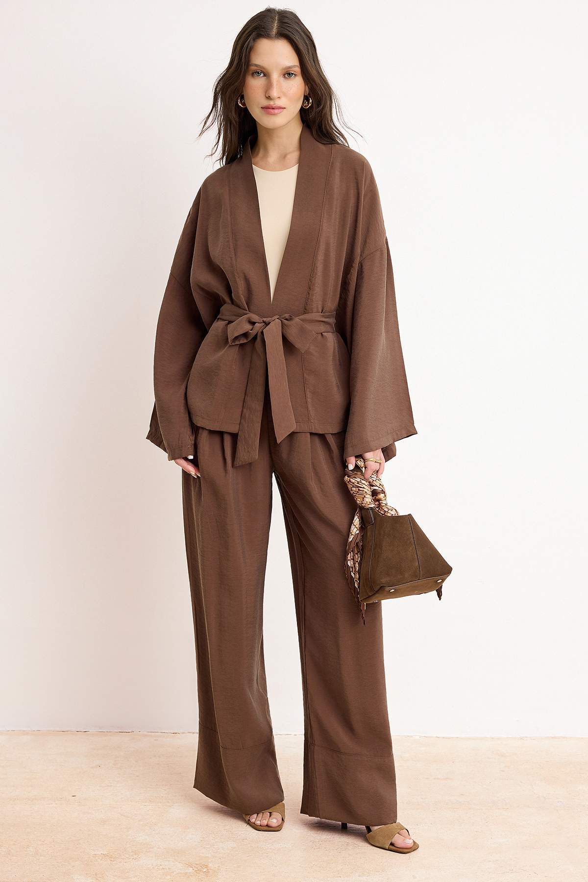 2-Piece Oversize Kimono Wide Leg Trouser Co-ord Set