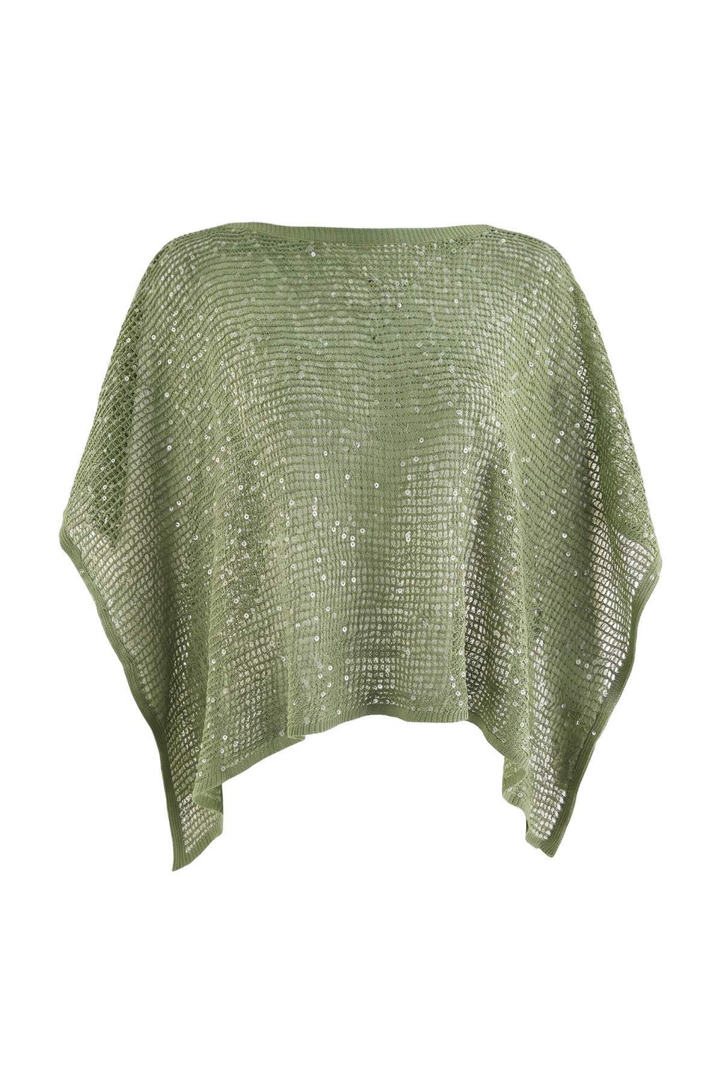 Sequin Embellished Boat Neck Batwing Sleeve Knit Jumper
