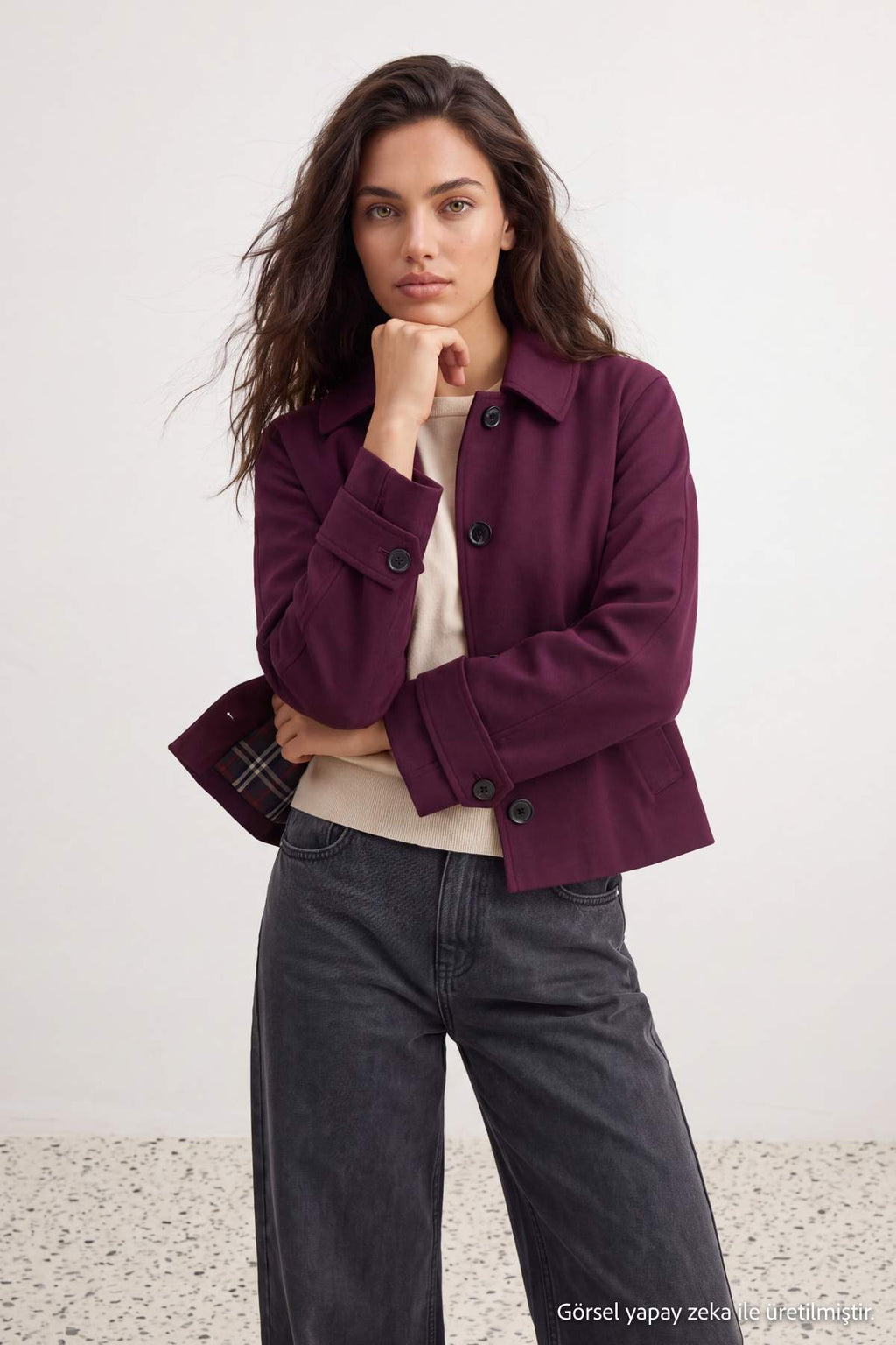 Shirt Collar Oversize Short Jacket
