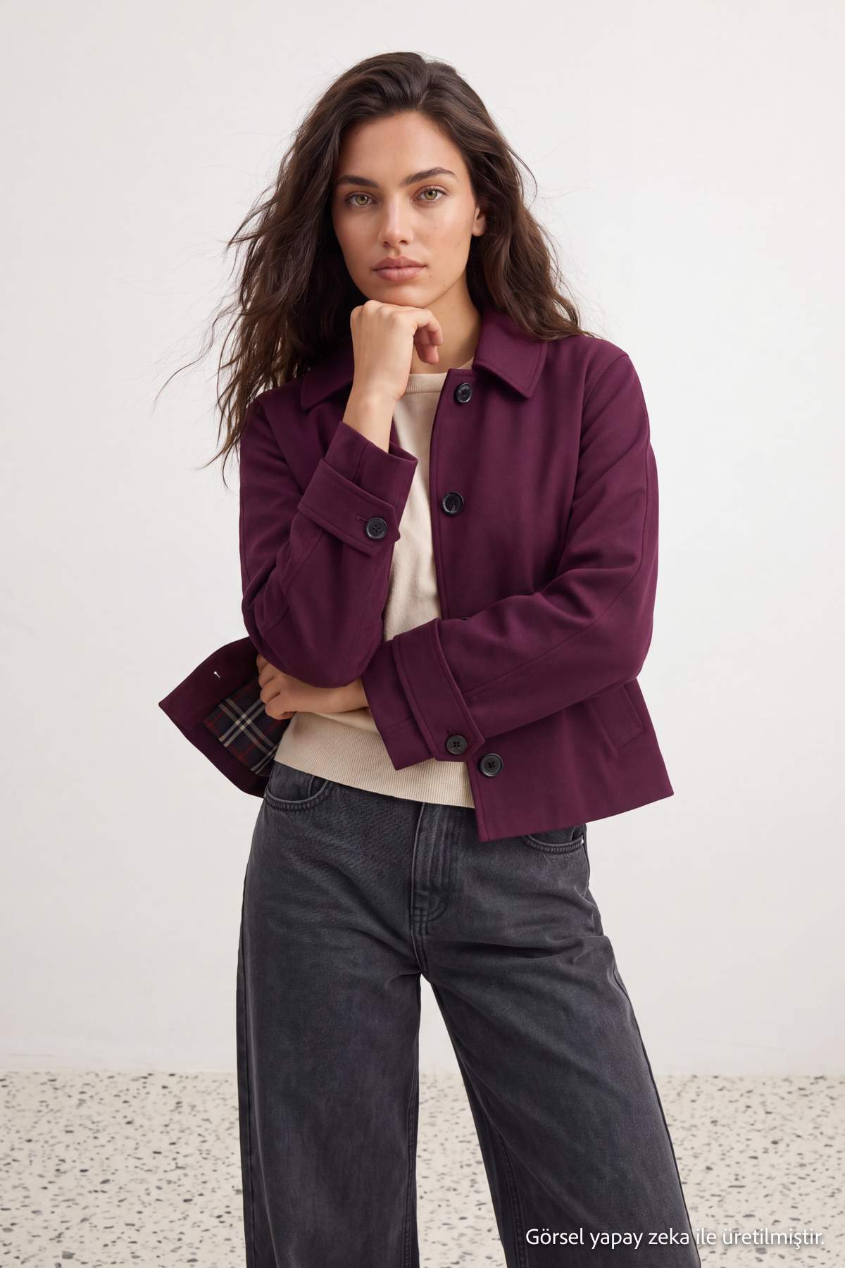 Shirt Collar Oversize Short Jacket