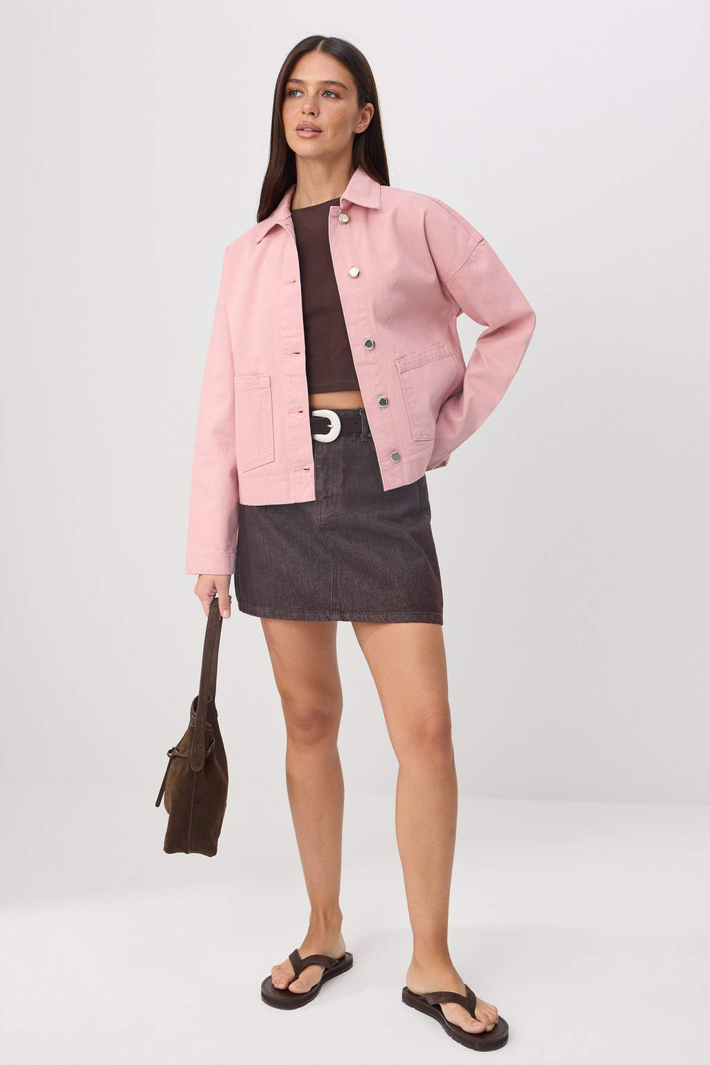 Regular Fit Shirt Collar Long Sleeve Denim Jacket