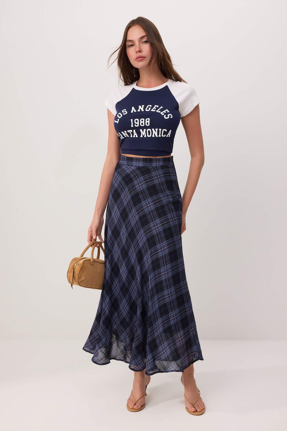 High Waist A-Line Maxi Skirt