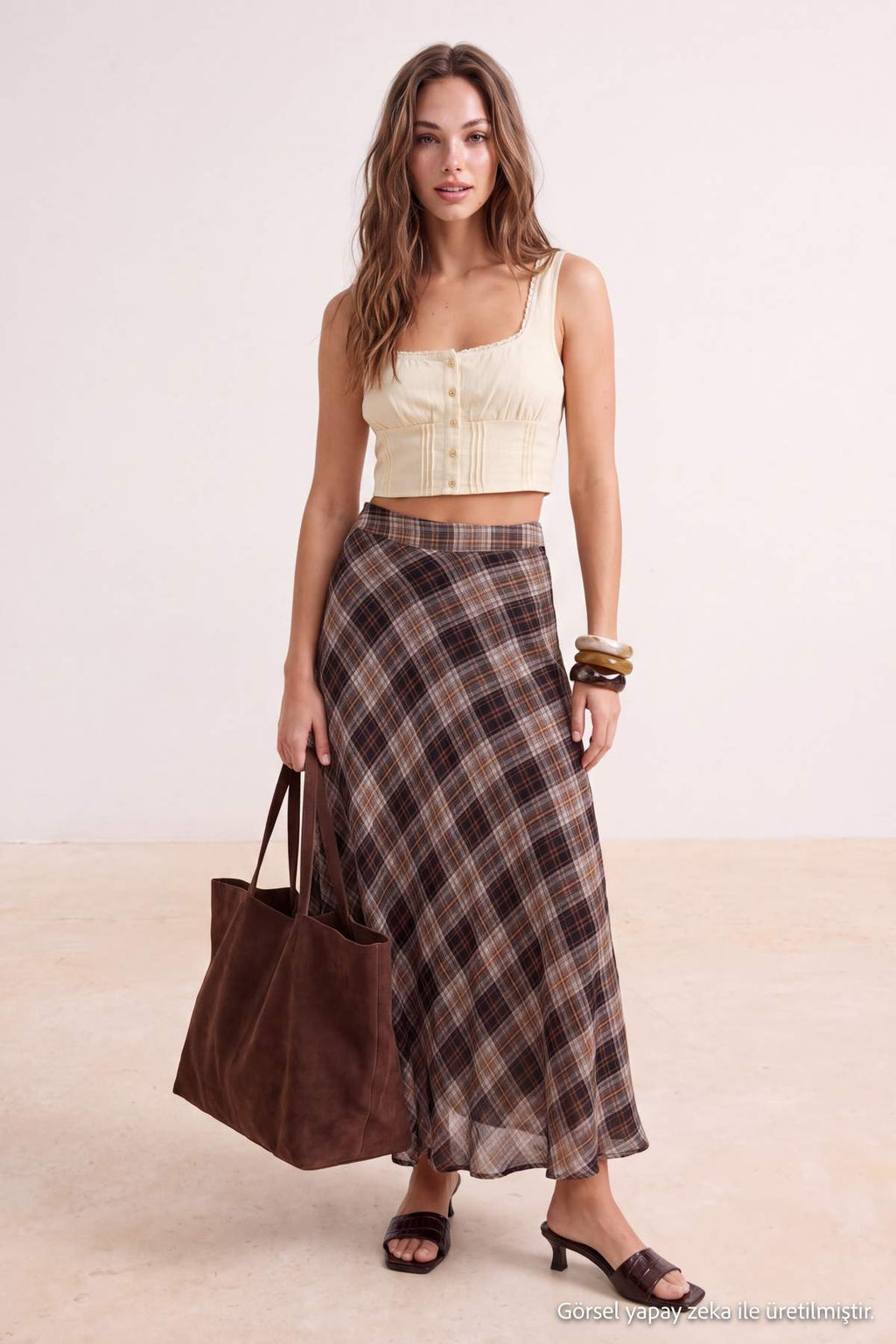 High Waist A-Line Maxi Skirt