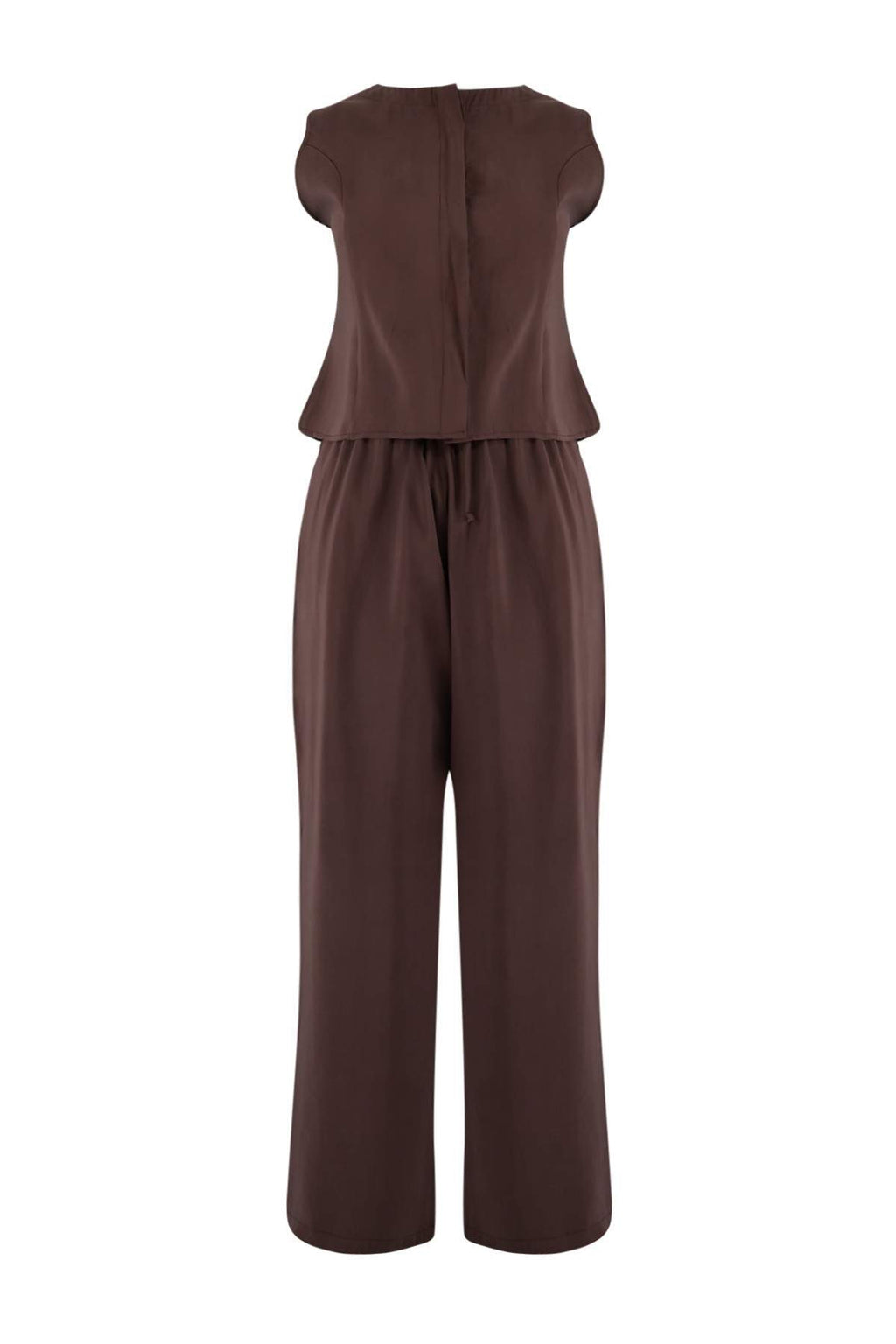 2-Piece Sleeveless Blouse and Wide Leg Trousers Co-ord