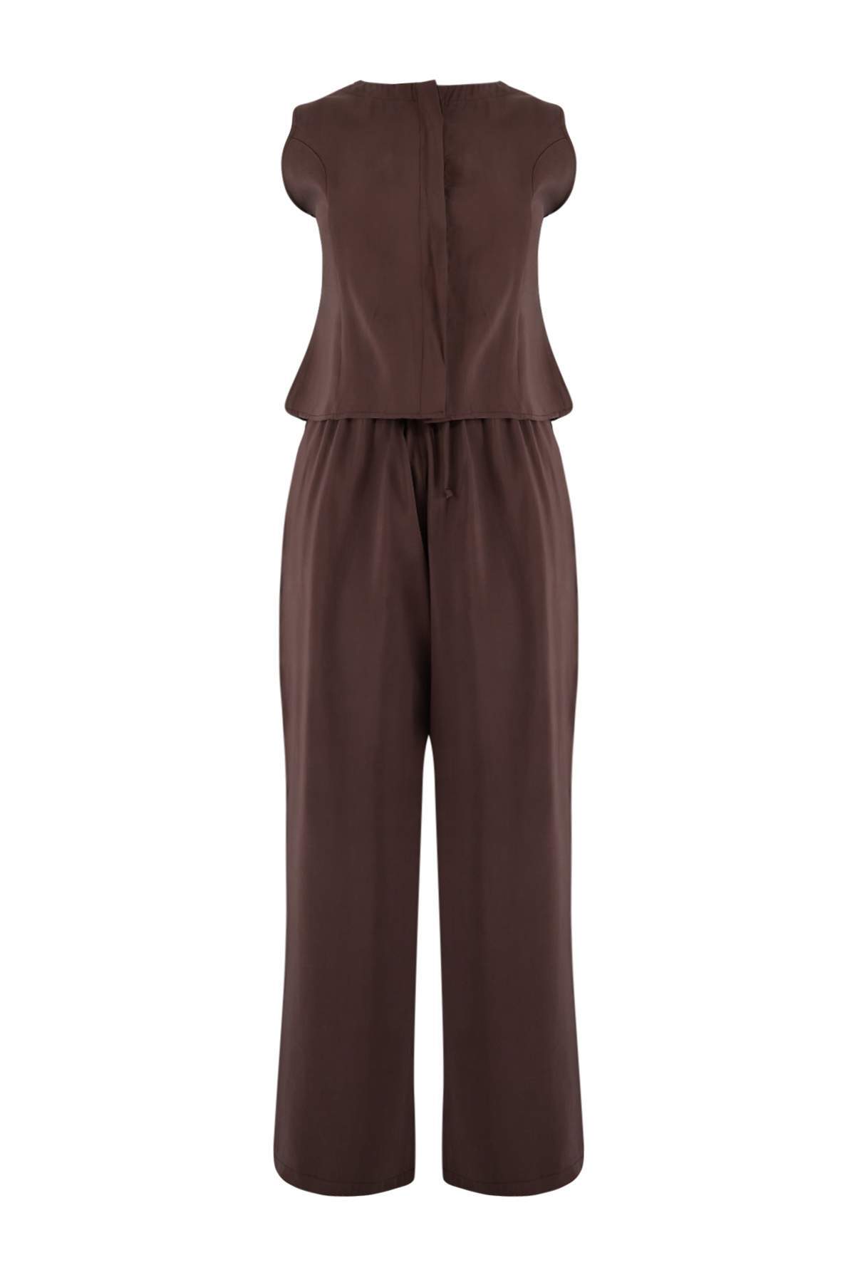 2-Piece Sleeveless Blouse and Wide Leg Trousers Co-ord