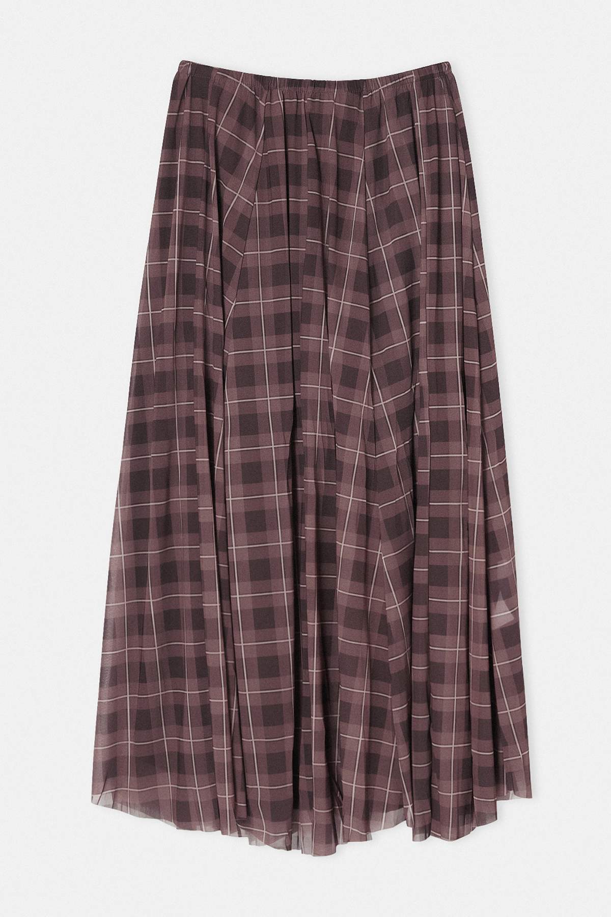 High Waist Lined Tulle Maxi Skirt
