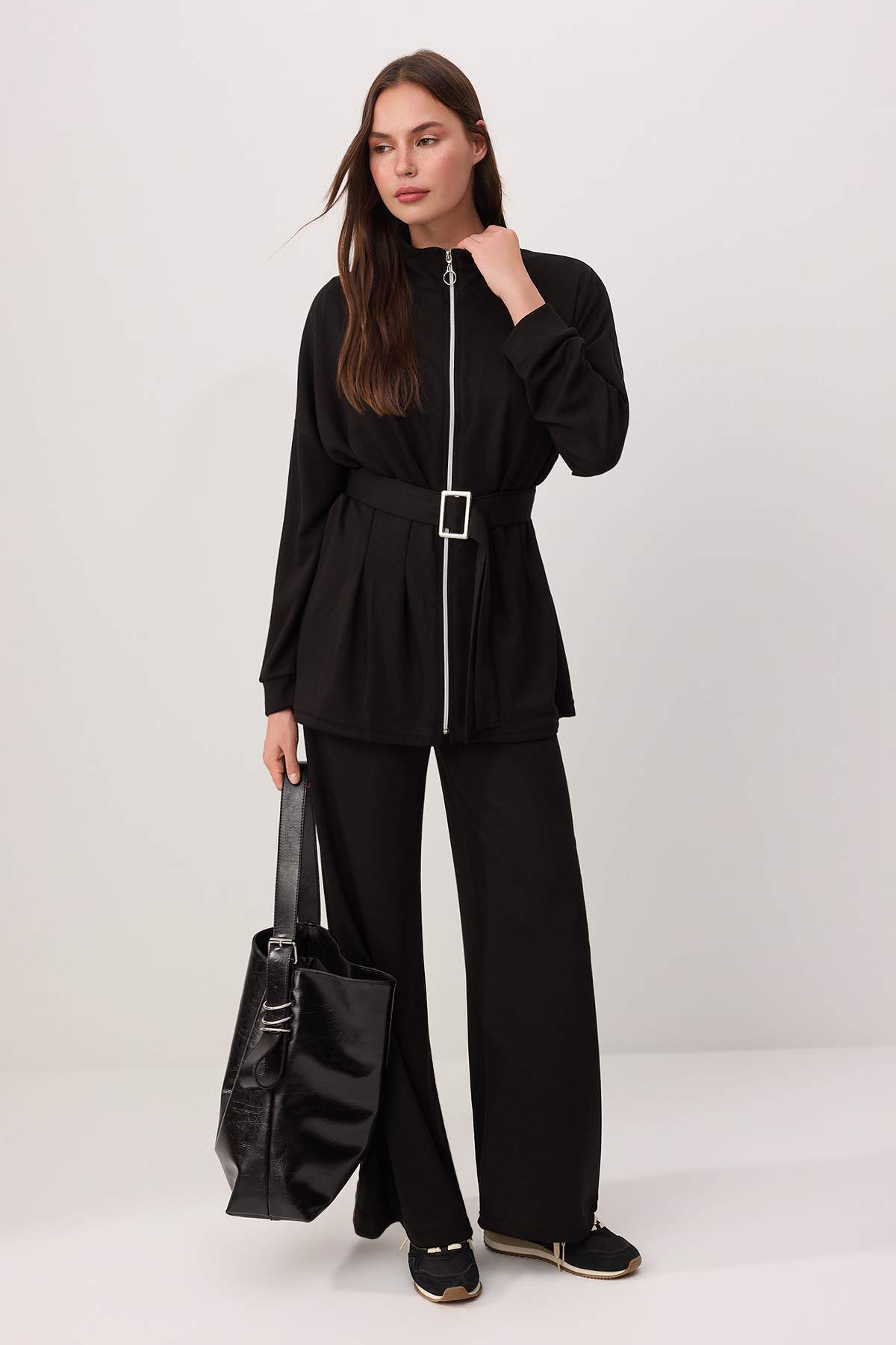 2-Piece High Neck Long Sleeve Regular Fit Co-ord Set