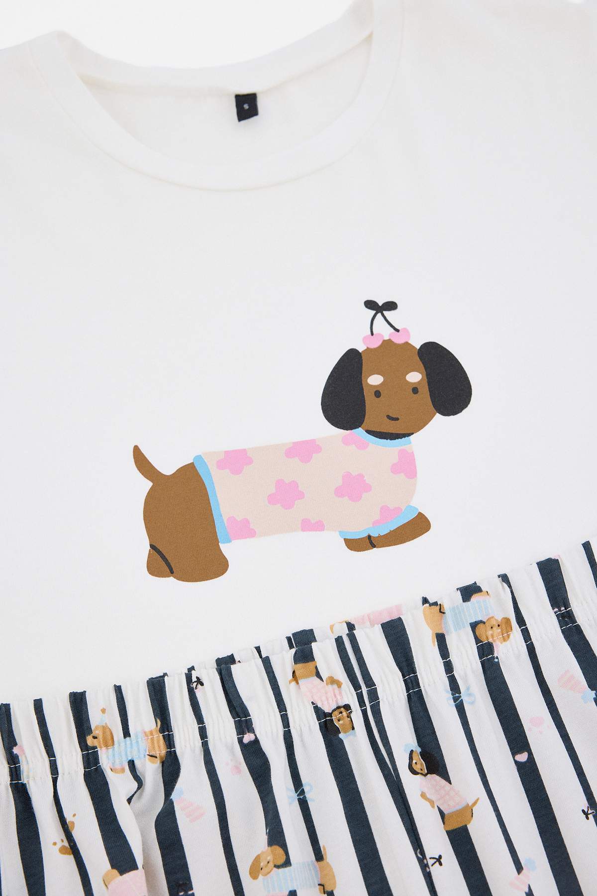 Round Neck Long Sleeve Dog Pyjama Set