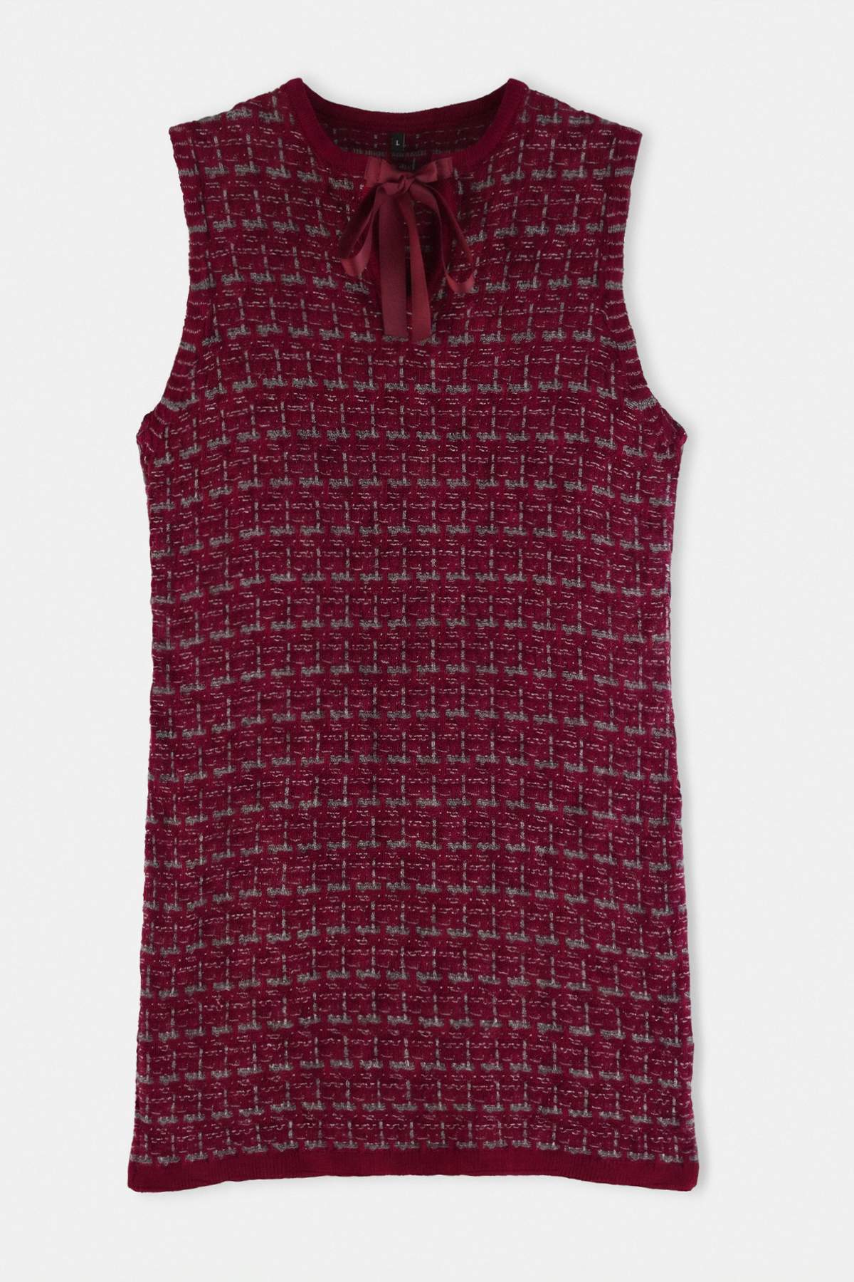 Faux Cowl Neck Sleeveless Textured Shift Mini Dress