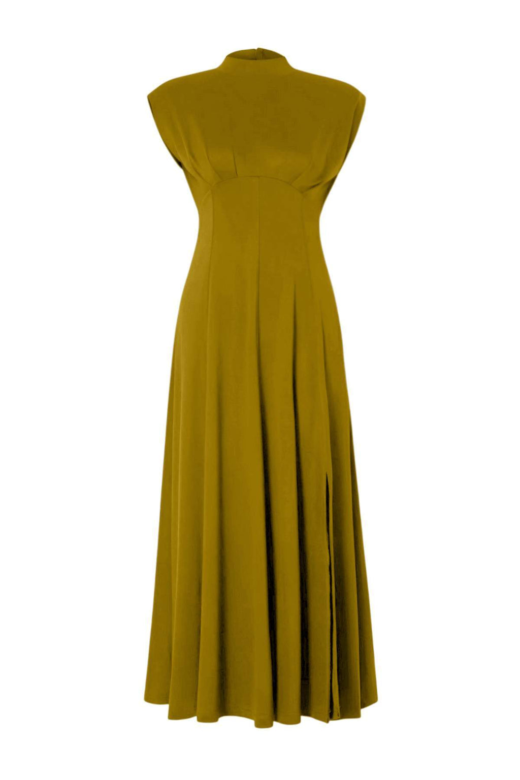 High Neck Sleeveless Gathered Maxi Dress