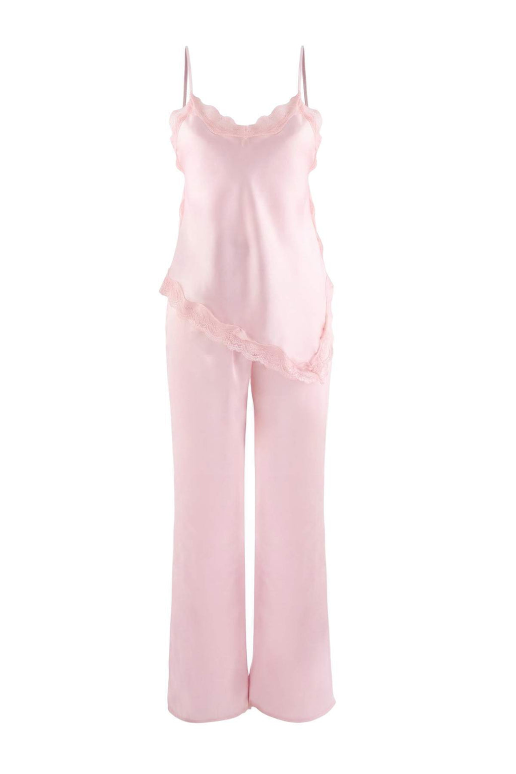 Lace Detail Satin Cami Pyjama Set