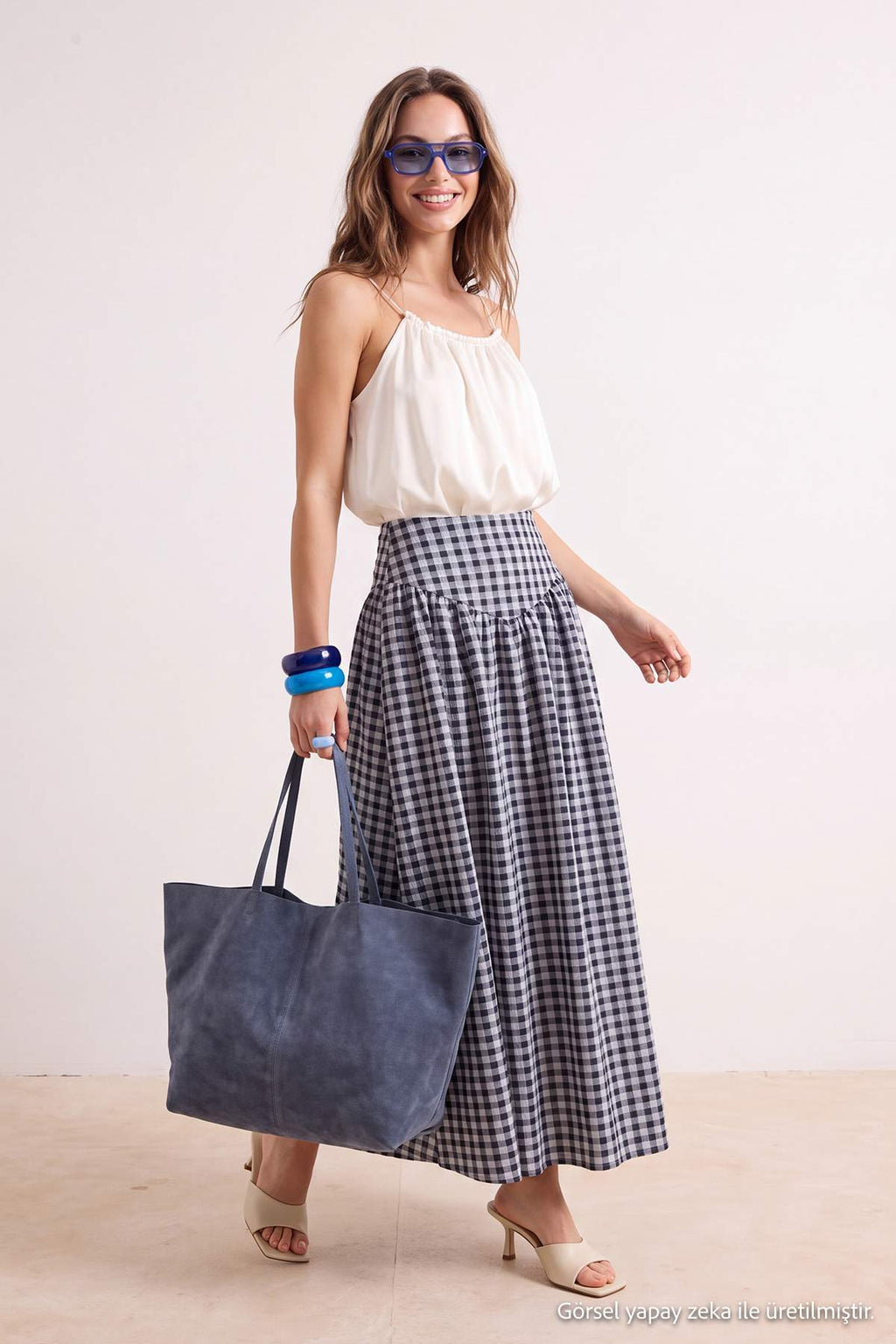 High Waist Ruffle Hem Maxi Skirt