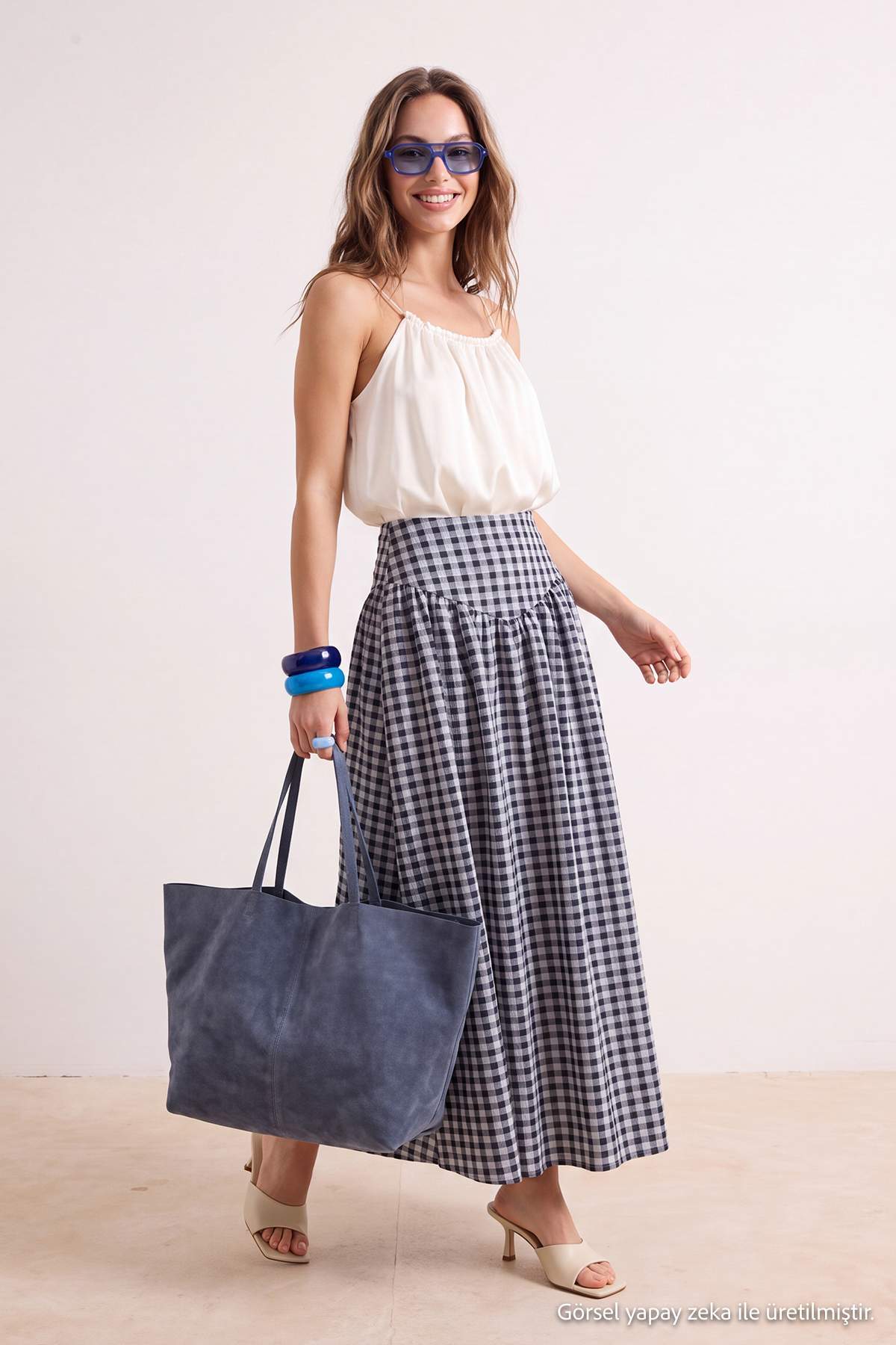High Waist Ruffle Hem Maxi Skirt