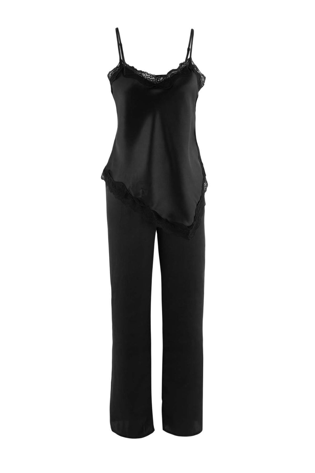 Lace Detail Satin Cami Pyjama Set