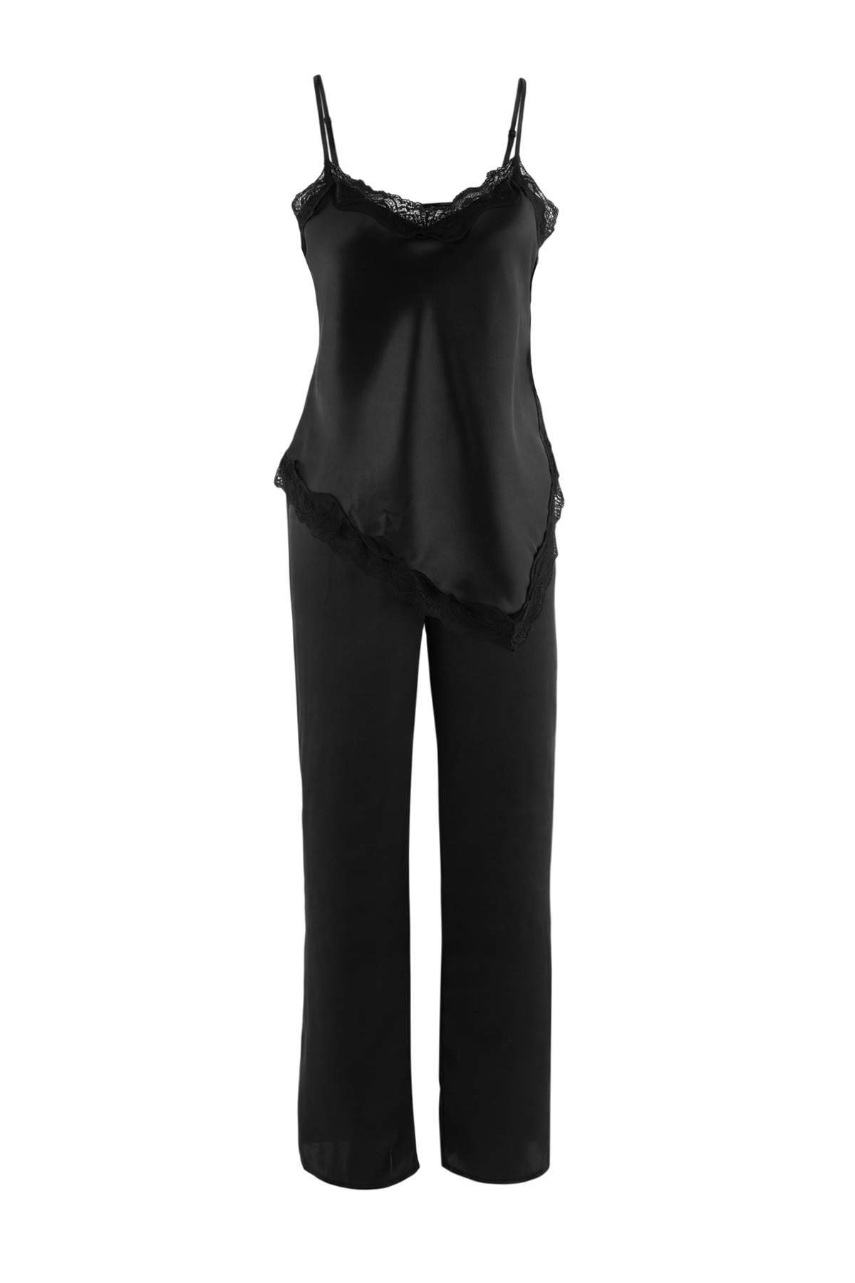 Lace Detail Satin Cami Pyjama Set