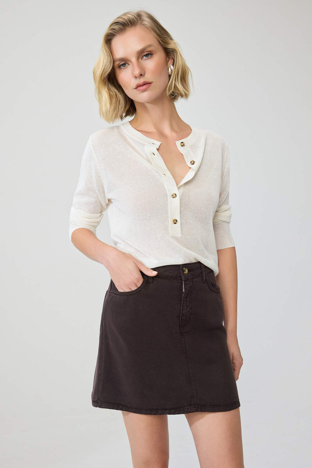 High Waist A-Line Mini Skirt