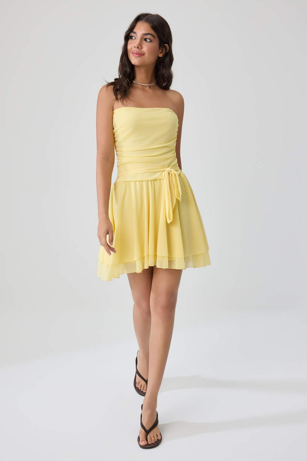 Strapless Sleeveless Mini Dress