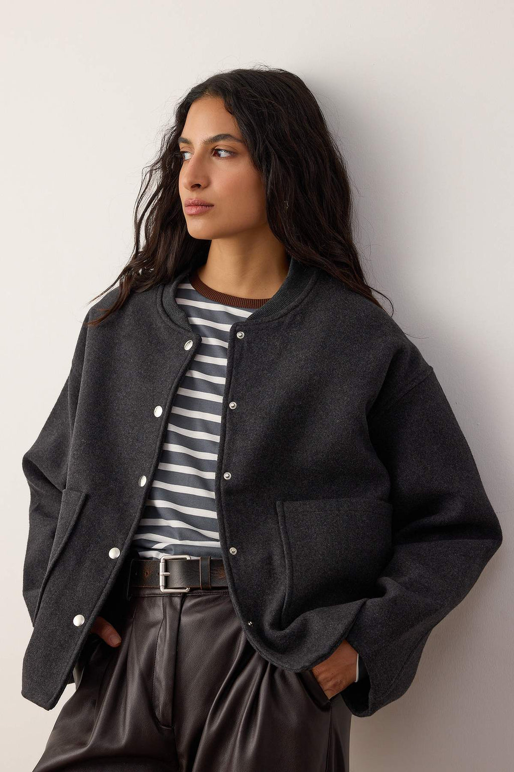 Pocket Detail Woven Oversize Jacket