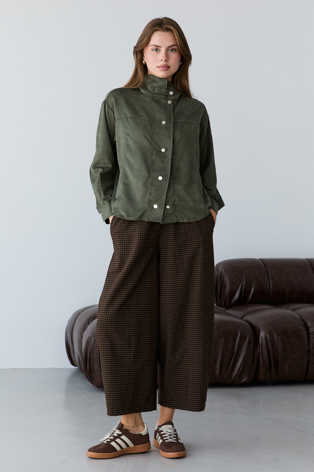 High Neck Press Stud Longline Oversized Jacket