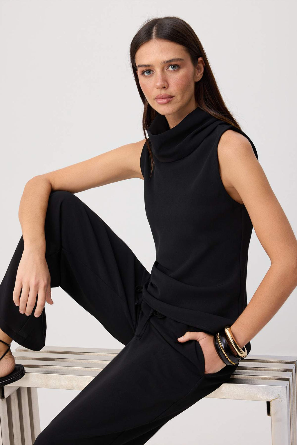 2-Piece Sleeveless Blouse Wide Leg Trouser Co-ord