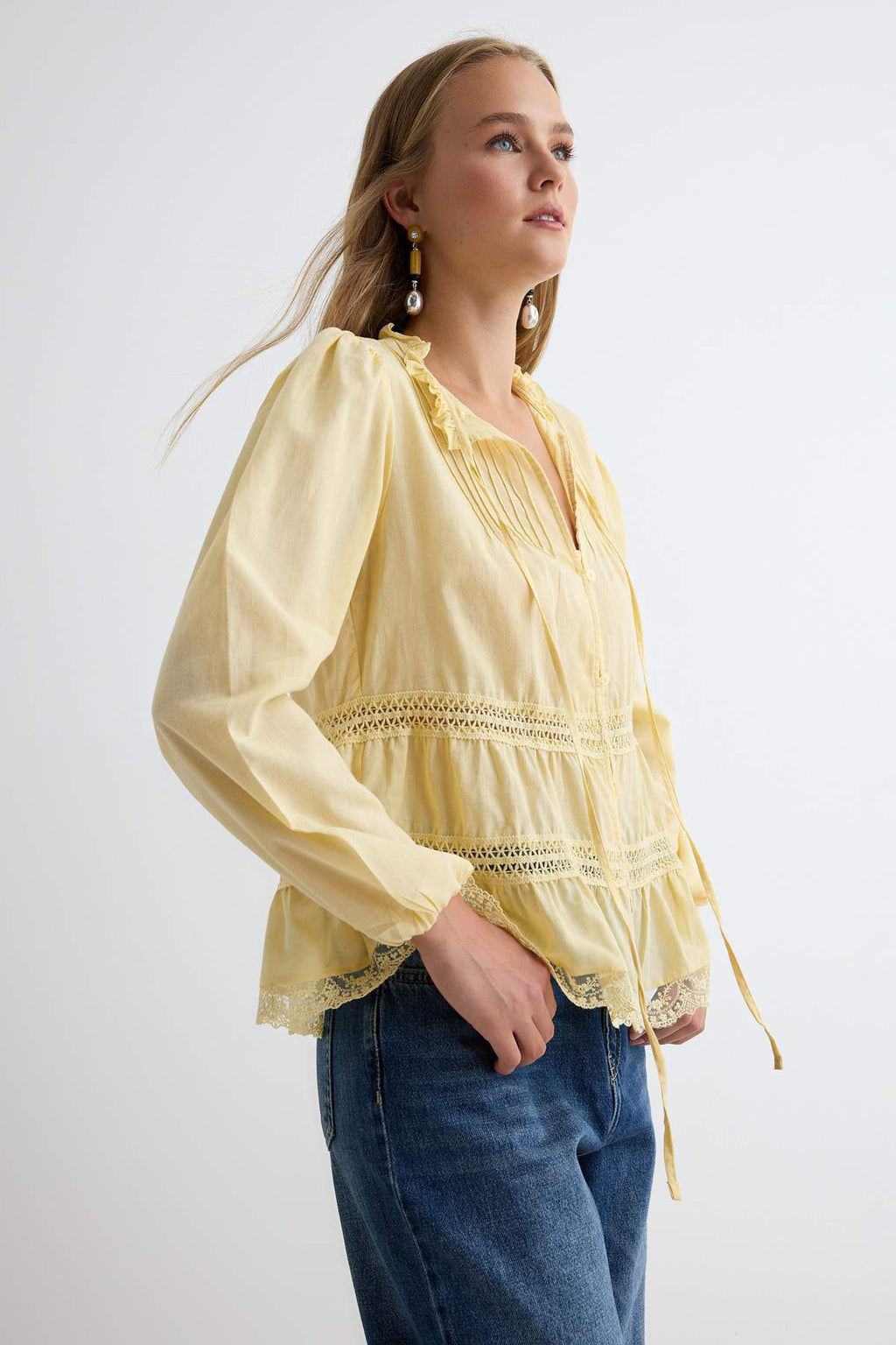 Balloon Sleeve Loose Fit Bohemian Shirt
