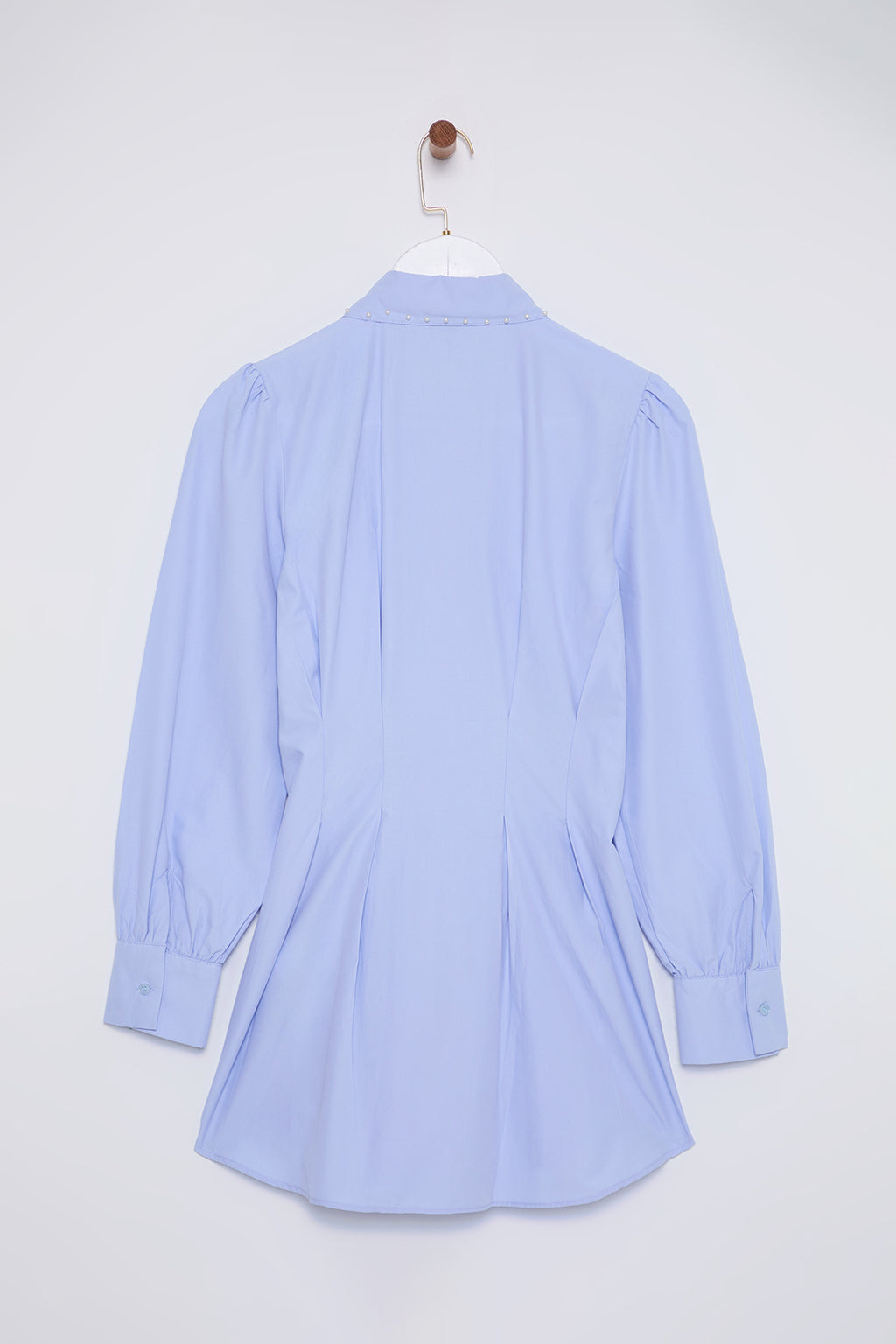 Pearl Detail Fitted Long Sleeve Shirt
