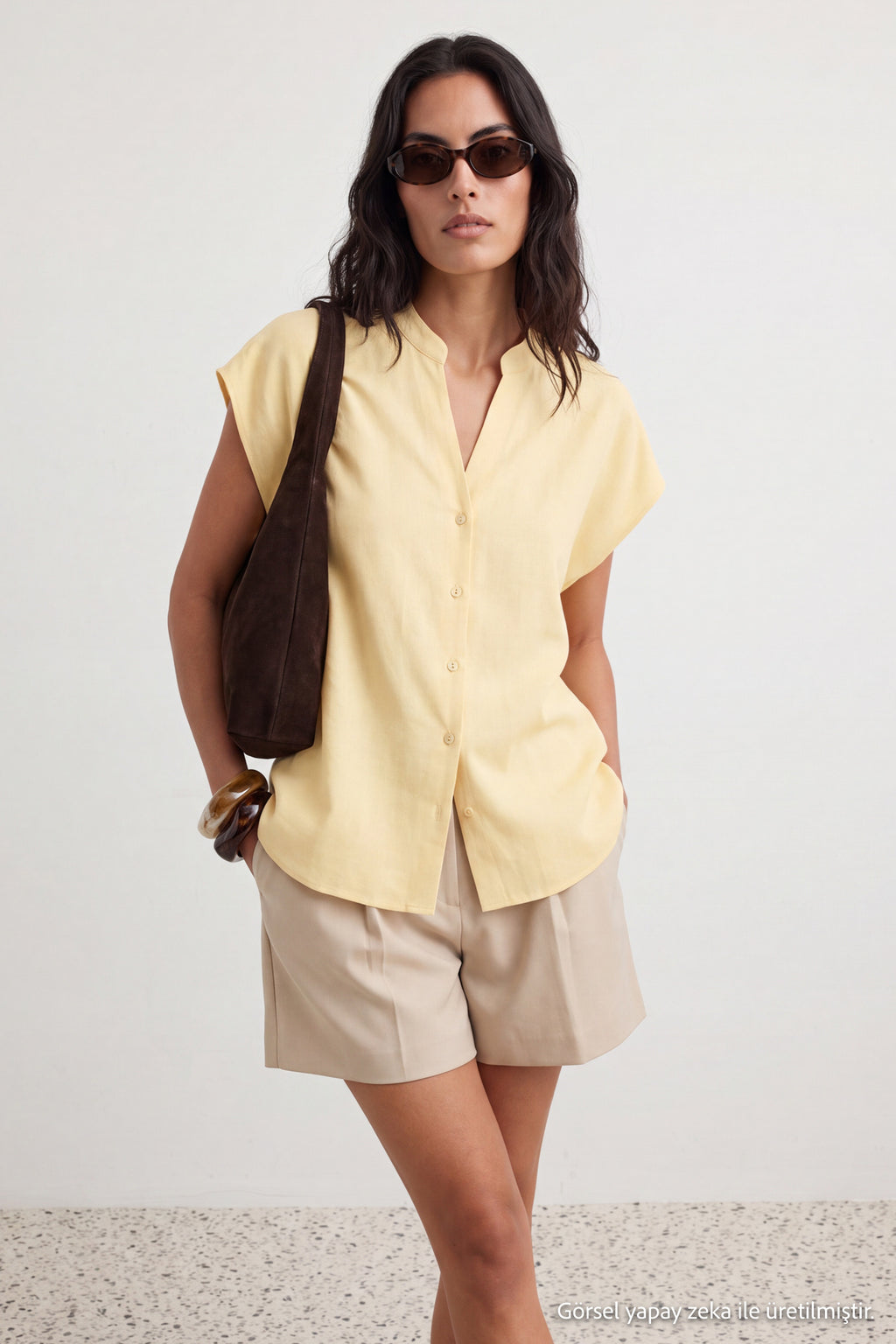Relaxed Fit Back Tie Detail Long Sleeve Shirt