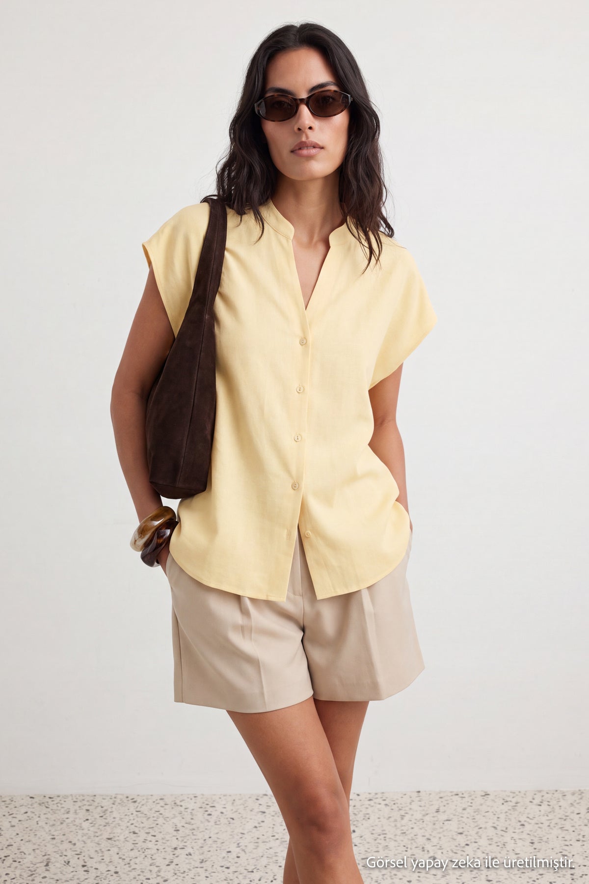 Relaxed Fit Back Tie Detail Long Sleeve Shirt
