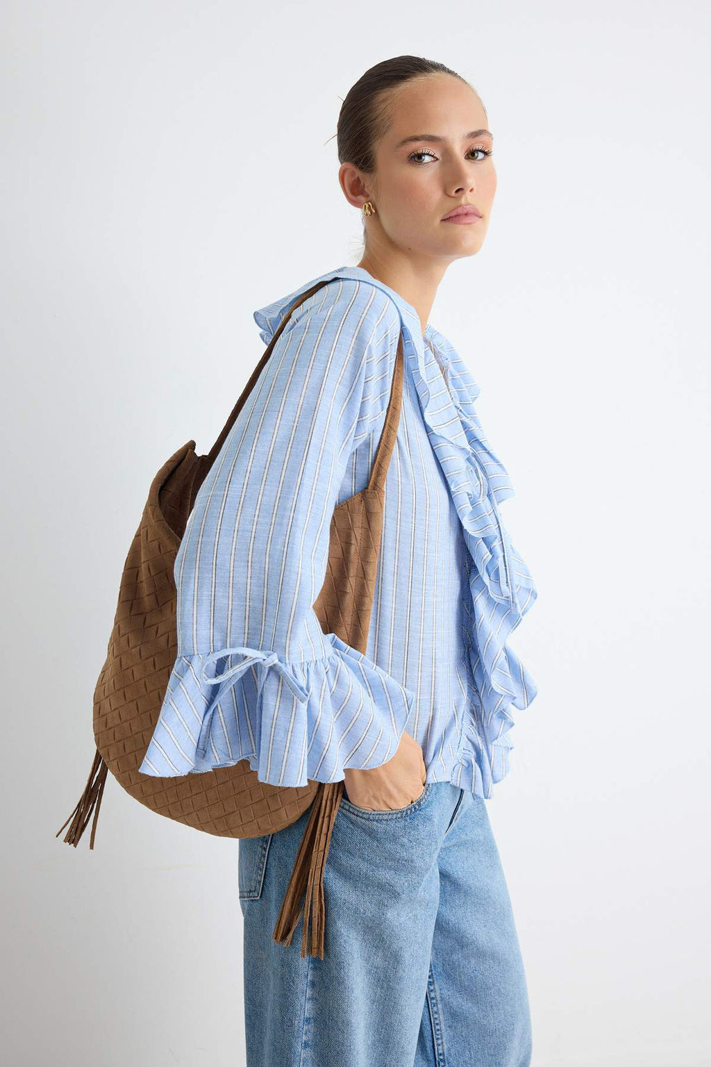 V Neck Standard Sleeve Regular Fit Woven Blouse