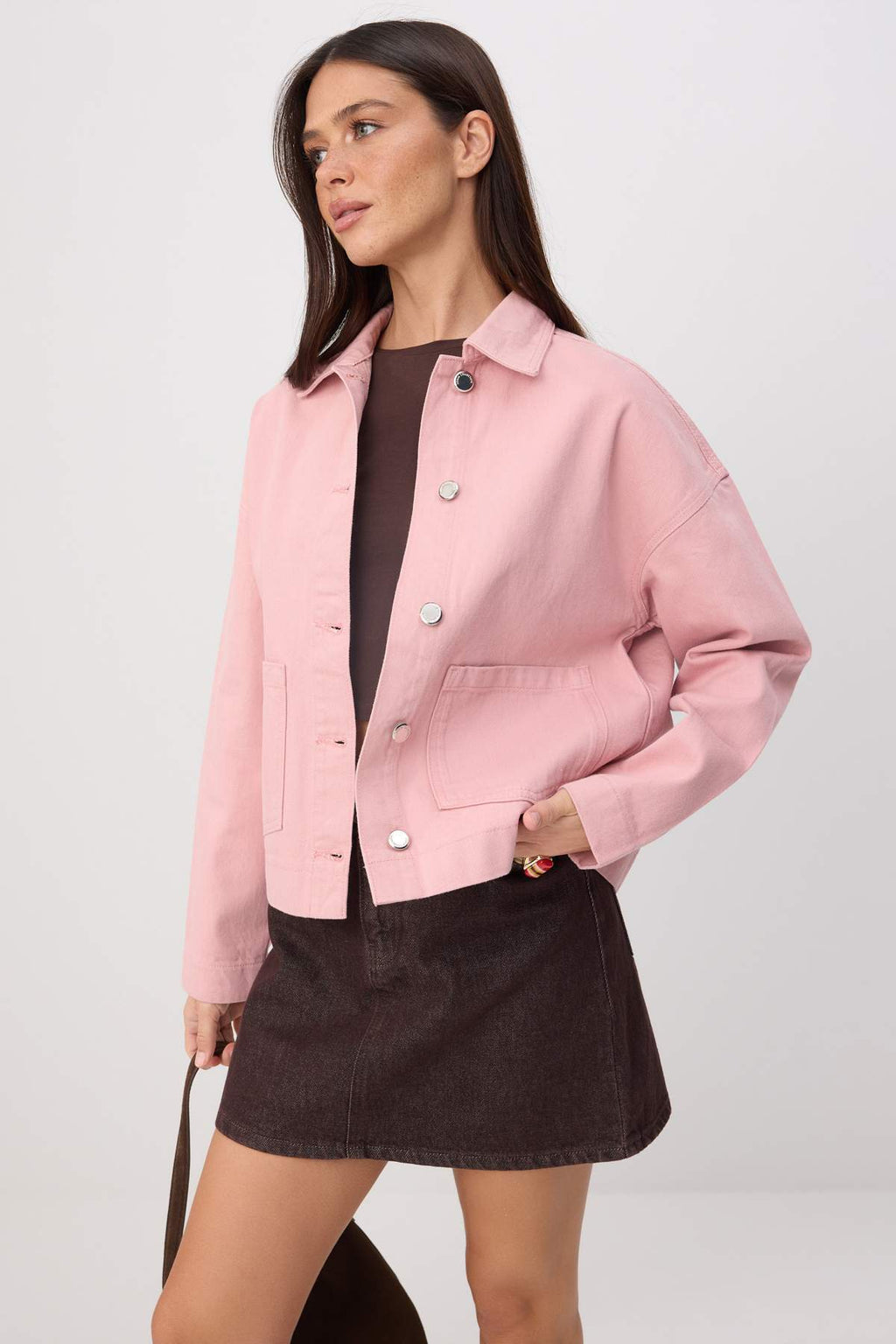 Regular Fit Shirt Collar Long Sleeve Denim Jacket