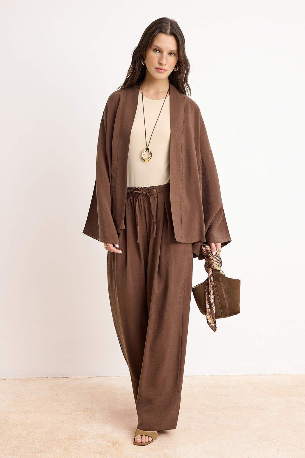 2-Piece Oversize Kimono Wide Leg Trouser Co-ord Set