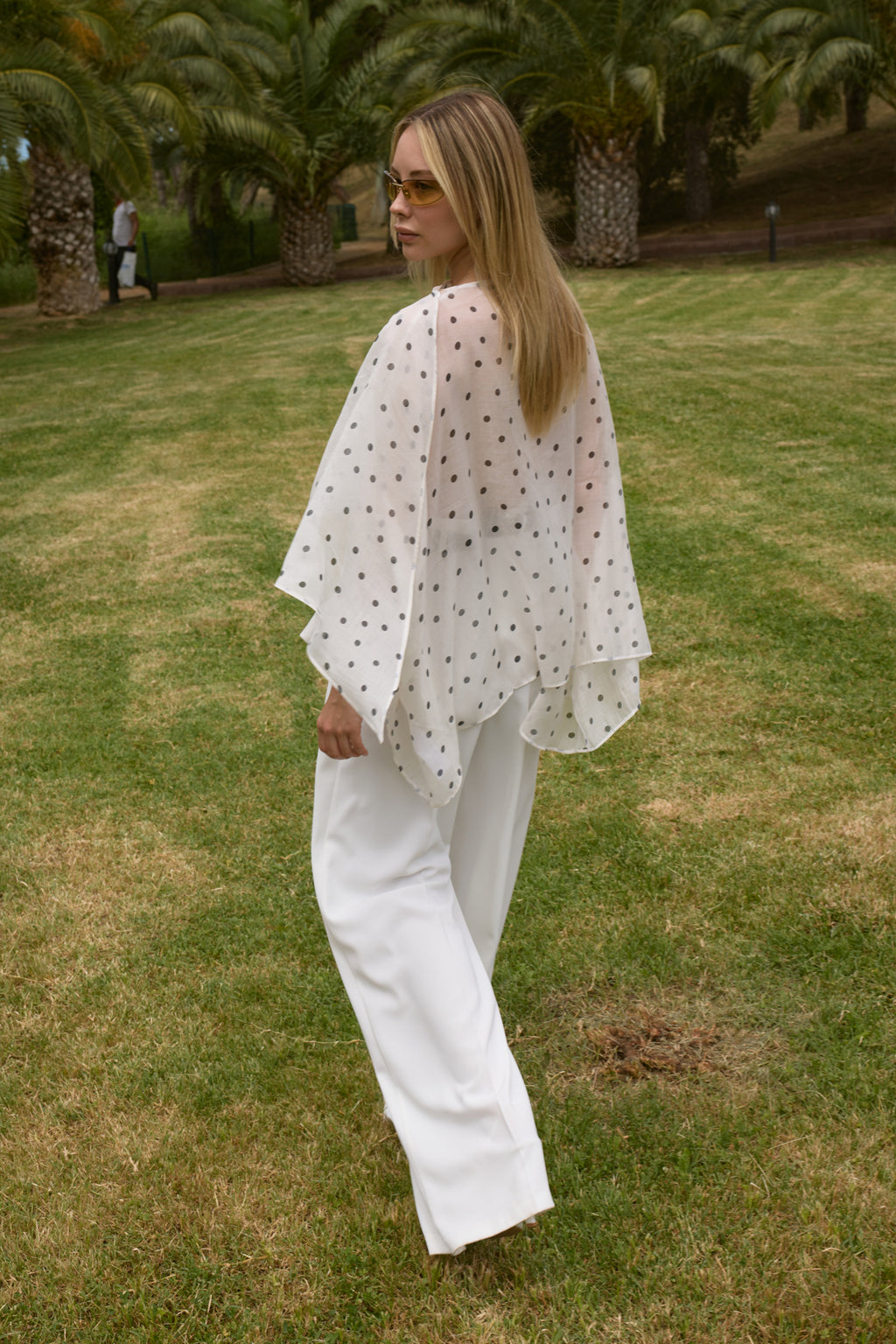 Oversized Batwing Sleeve Bicycle Neck Blouse
