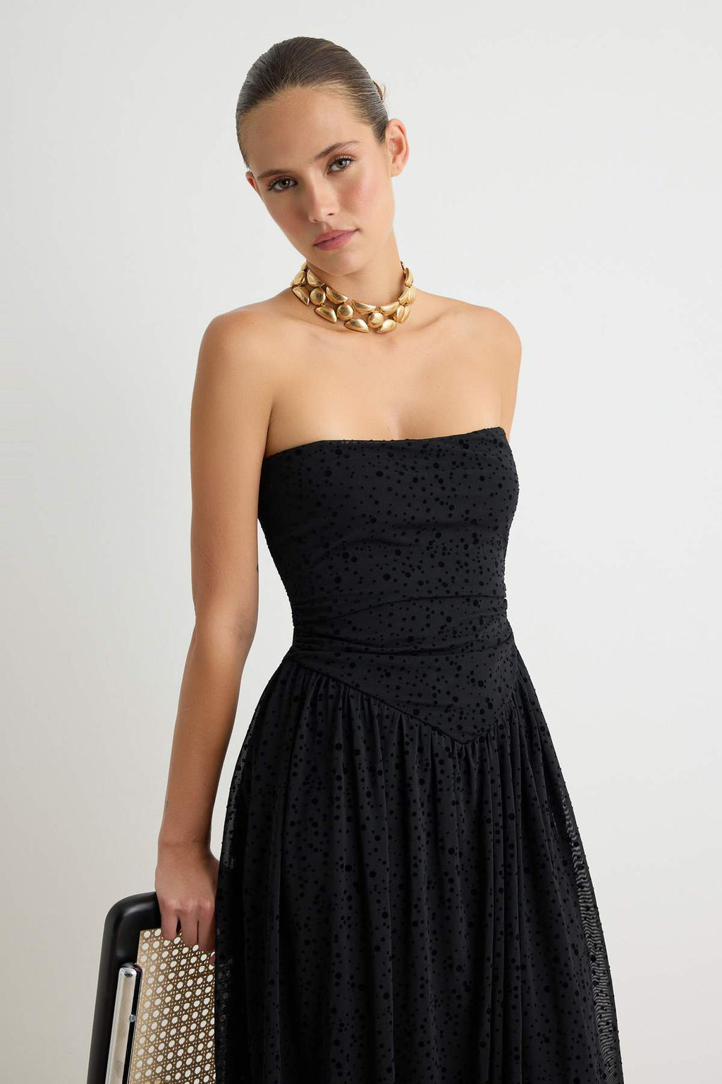 Strapless Balloon Hem Mini Dress