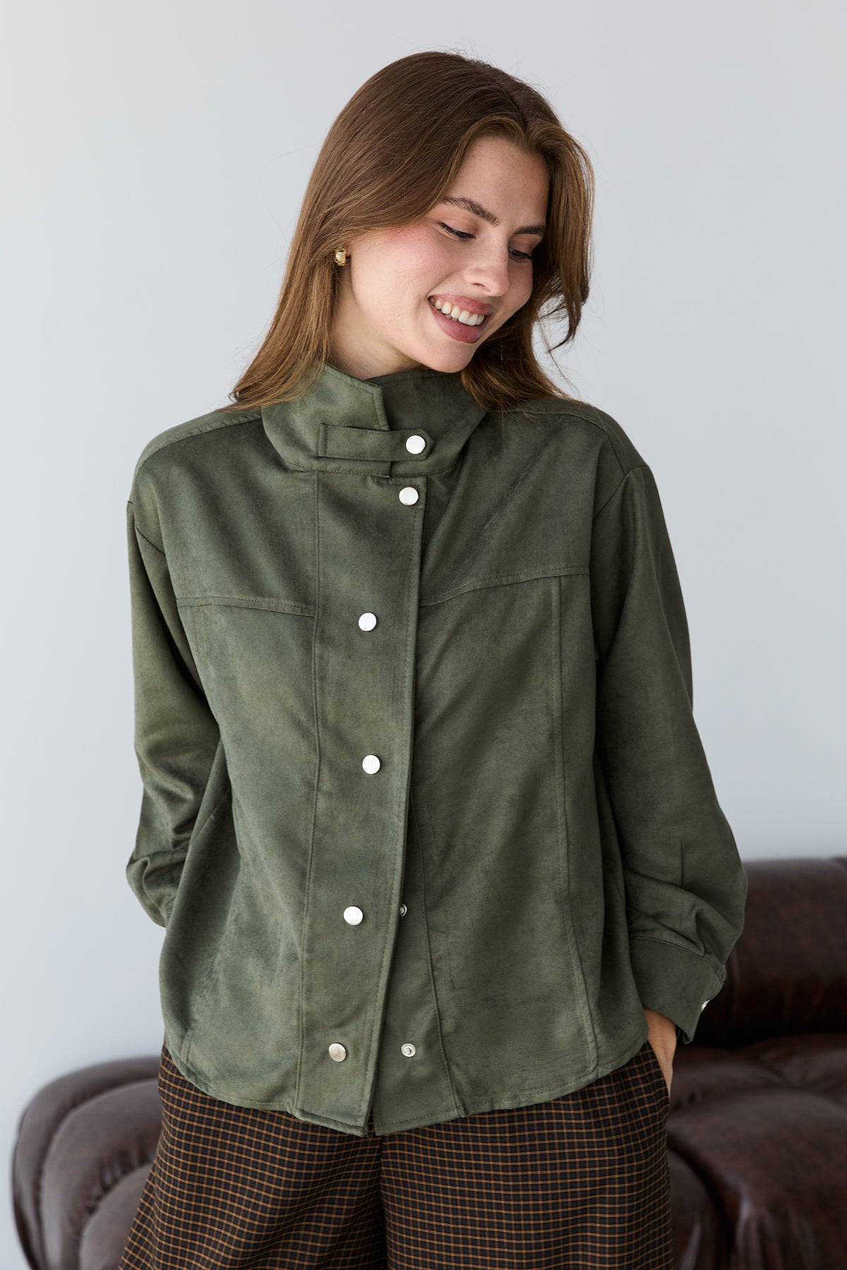 High Neck Press Stud Longline Oversized Jacket