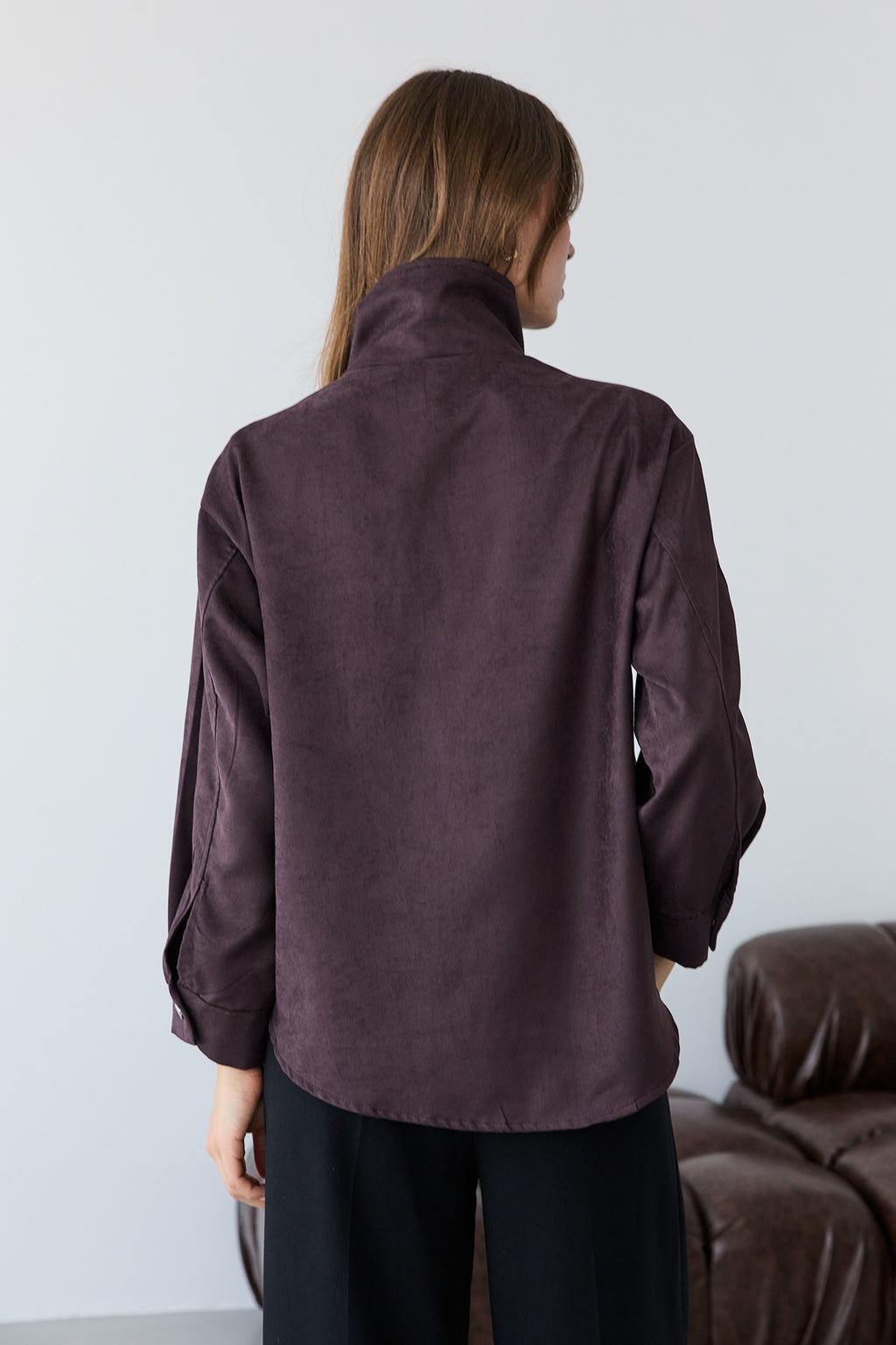 High Neck Press Stud Longline Oversized Jacket