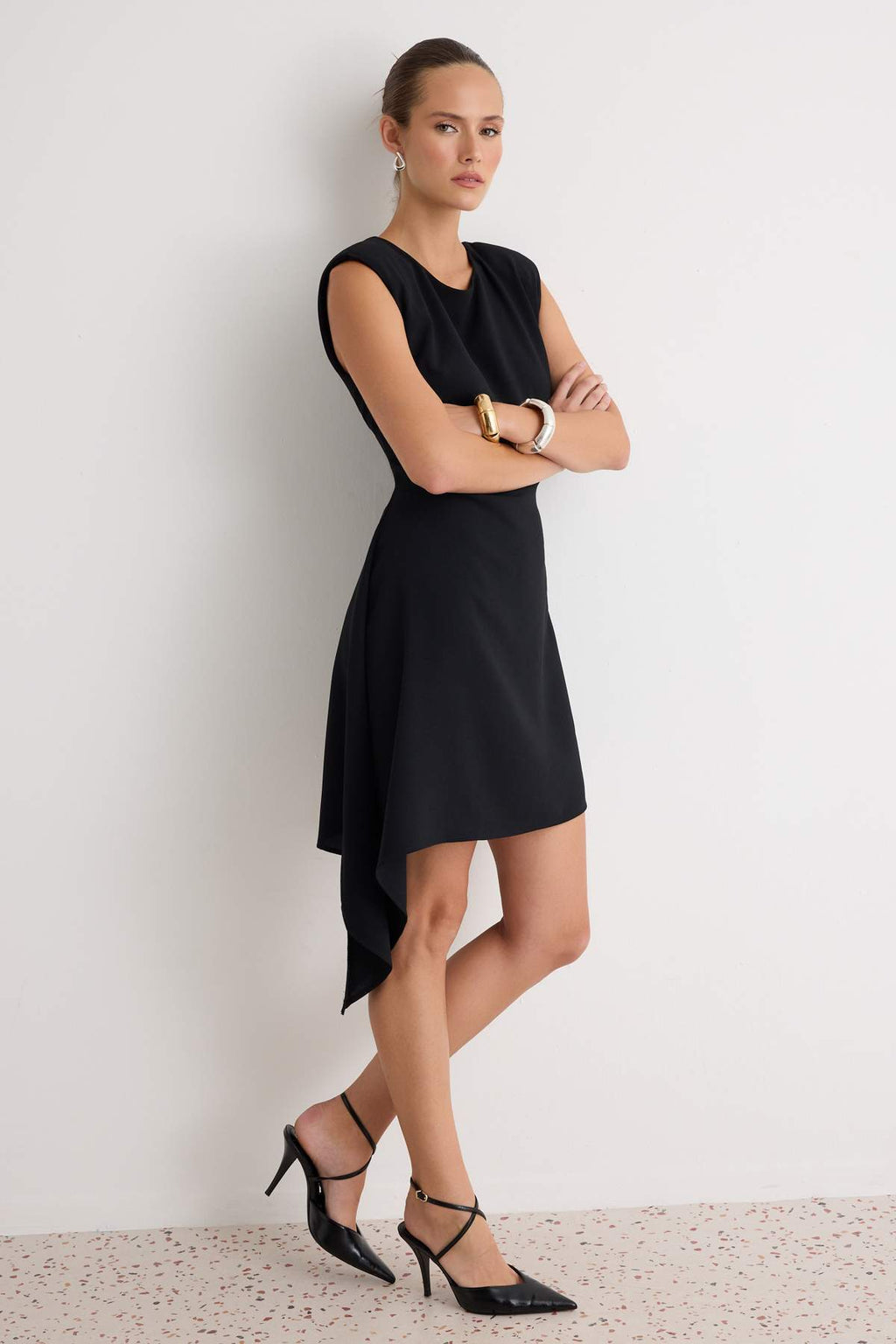 Sleeveless Crew Neck Mini A-Line Dress
