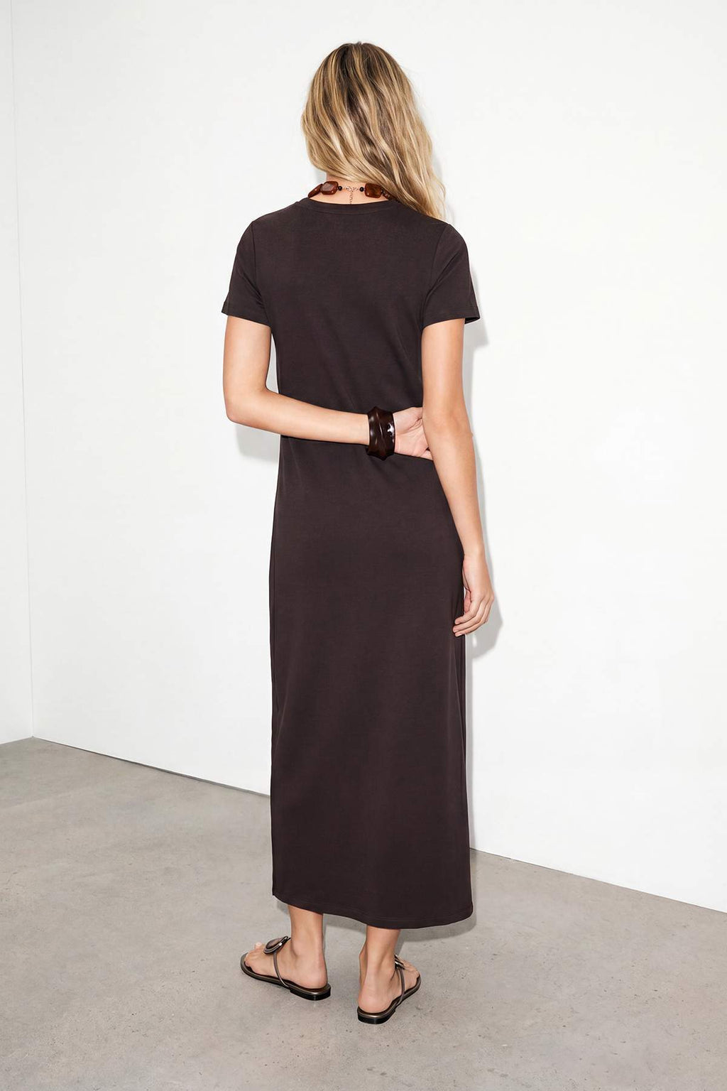 Crew Neck Short Sleeve Maxi Dress