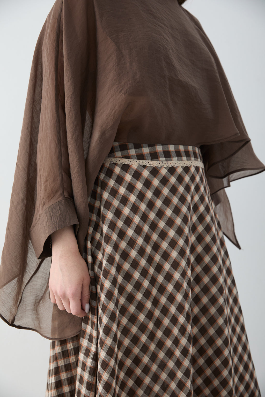 High Waist Tiered Midi Skirt